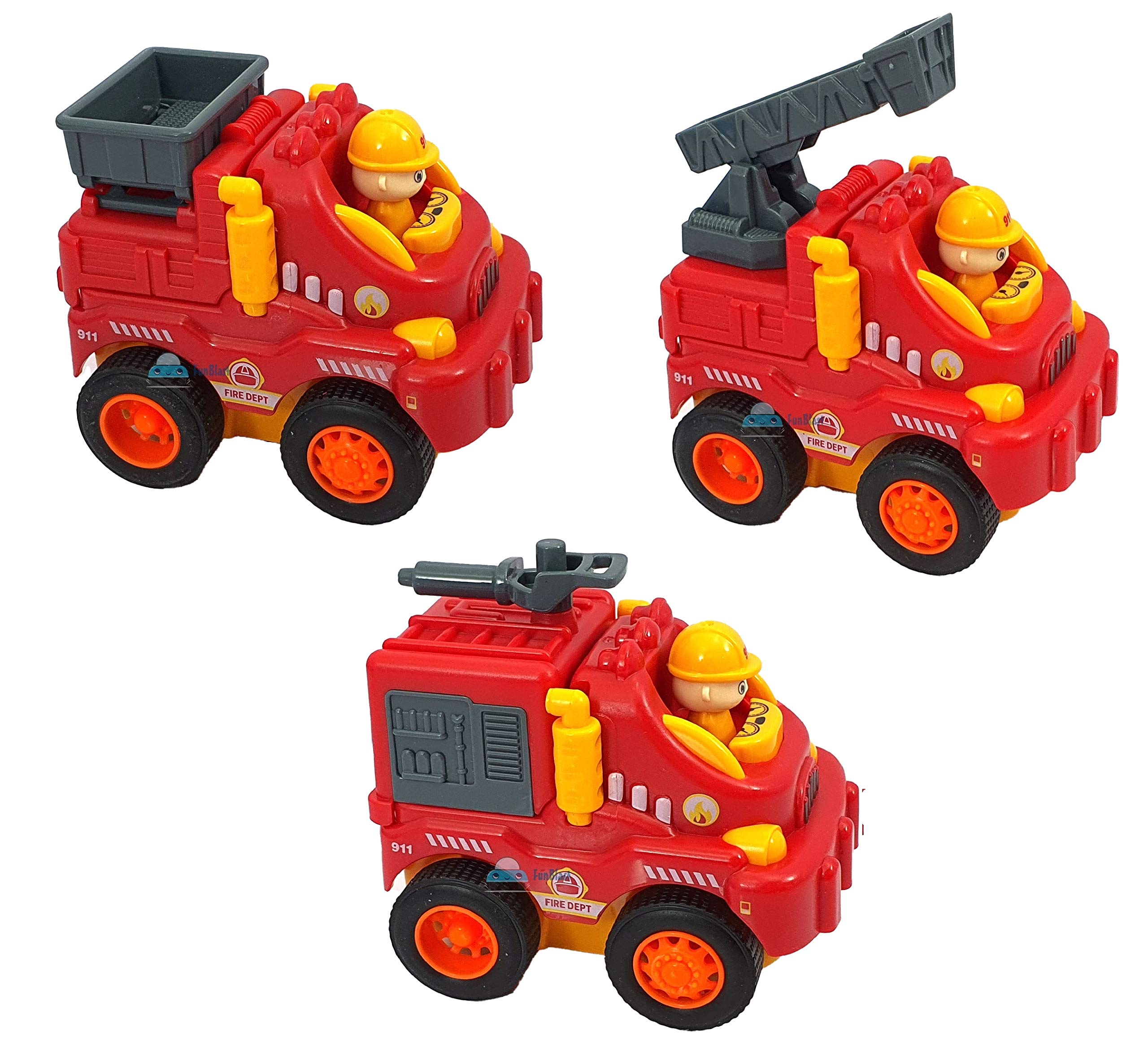 FunBlast Fire Crane, Tanker & Dumper Truck Toy for Kids Toys Vehicle - Friction Powered Push & Go Toy for Kids with Mini Robot Toy – (Multicolor; Pack of 3) (B08WL4BRXW) Amazon Price History, Amazon Price Tracker