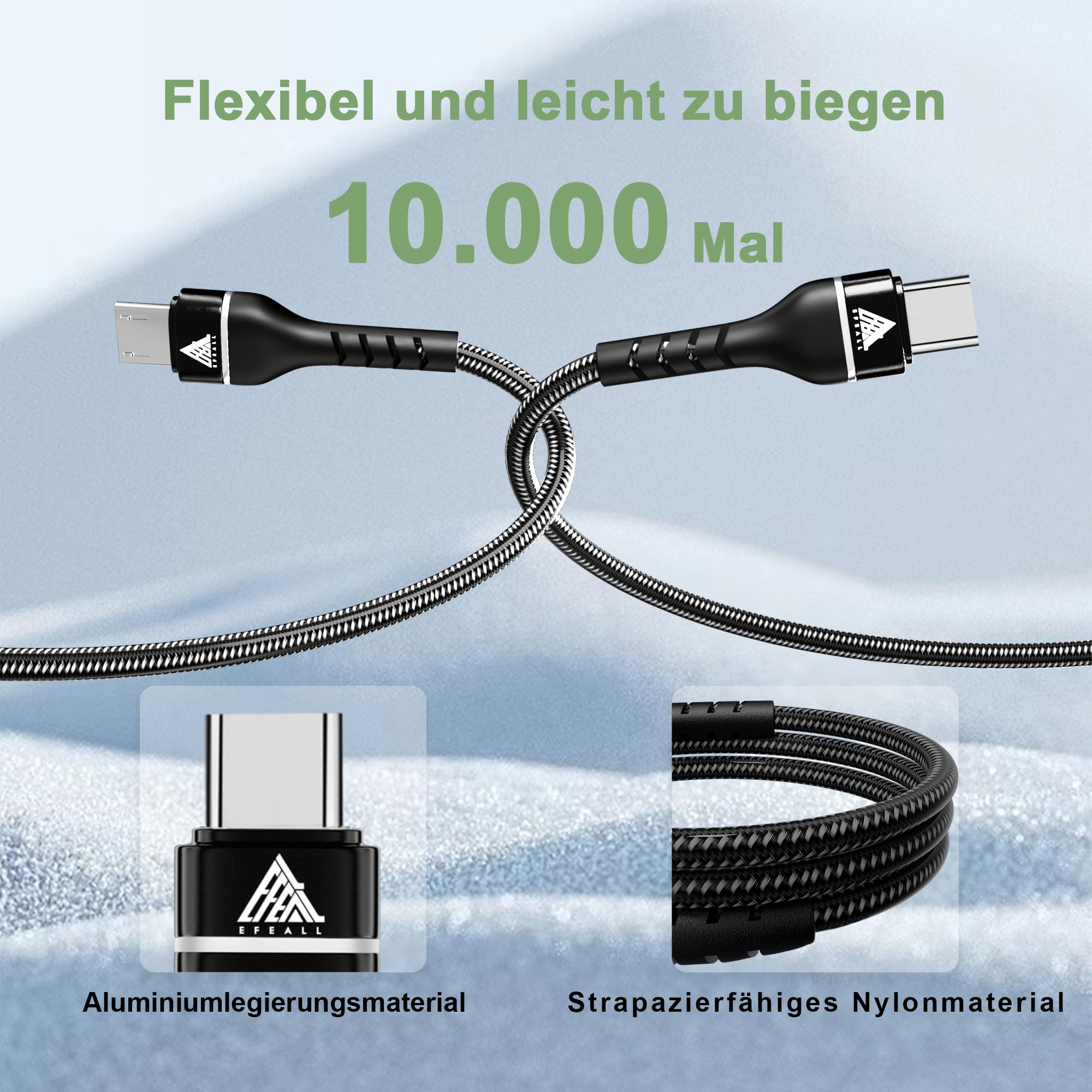 Chargeur Cable Retractable LAINFELD E-Bike Ladekabel Für Bosch Intuvia Kiox Nyon | IPhone Lightning Anschluss | Micro USB Cable Multi Usb C 4 En 1 Charge Rapide