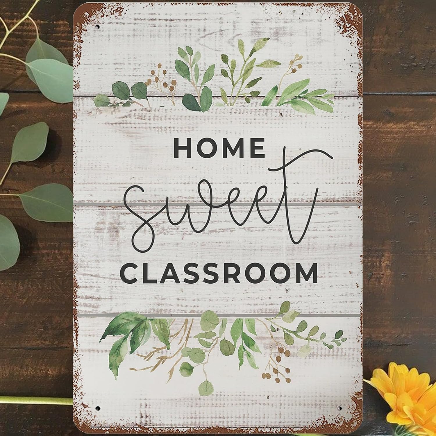 Kwqdozf Tin Sign-9 8X12 Inch Home Sweet Classroom Vintage Metal Aluminum Tin Sign Door Signs 8