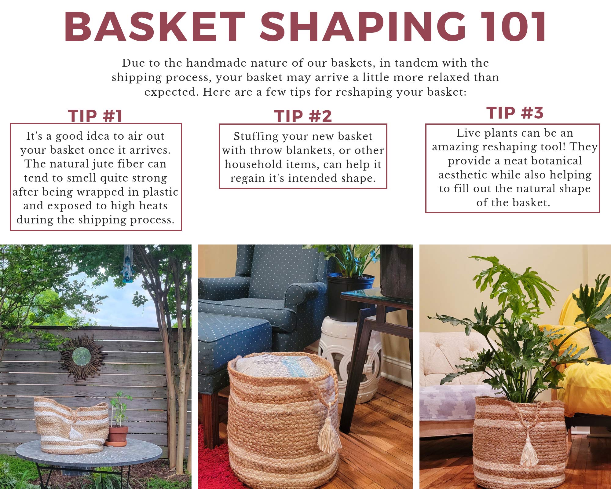 Ox Bay Betsy Montego -Natural Jute Decorative Storage Basket