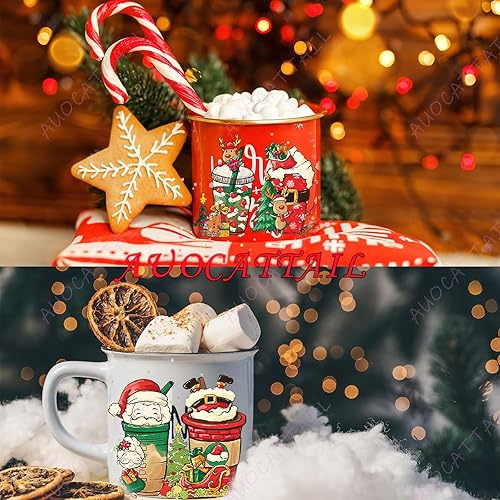 Miniatura 4 de AUOCATTAIL Adhesivos de transferencia UV DTF para vidrio, calcomanías de transferencia UV con temática de Navidad, calcomanías de transferencia UV