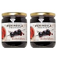 Vista 10 de Cerezas de cóctel Península Premium. Ganador de premios. Rojo borgoña intenso. Suave como la seda, rico jarabe. Lujoso sabor afrutado y agridulce.