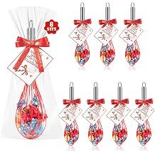 OYV Christmas Whisk Gifts for Neighbors 8 Sets 8 Red Silicone Whisks with We Whisk You a Merry Christmas Cards, Gift Bags & Ribbons, Fun DIY Stocking Stuffers for Family, Friends, Teachers