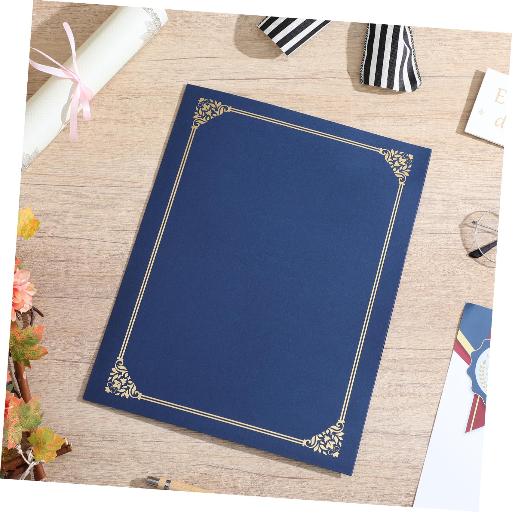 30 Pezzi Copertina Certificato Bordo Dorato per Fogli 8,5x11