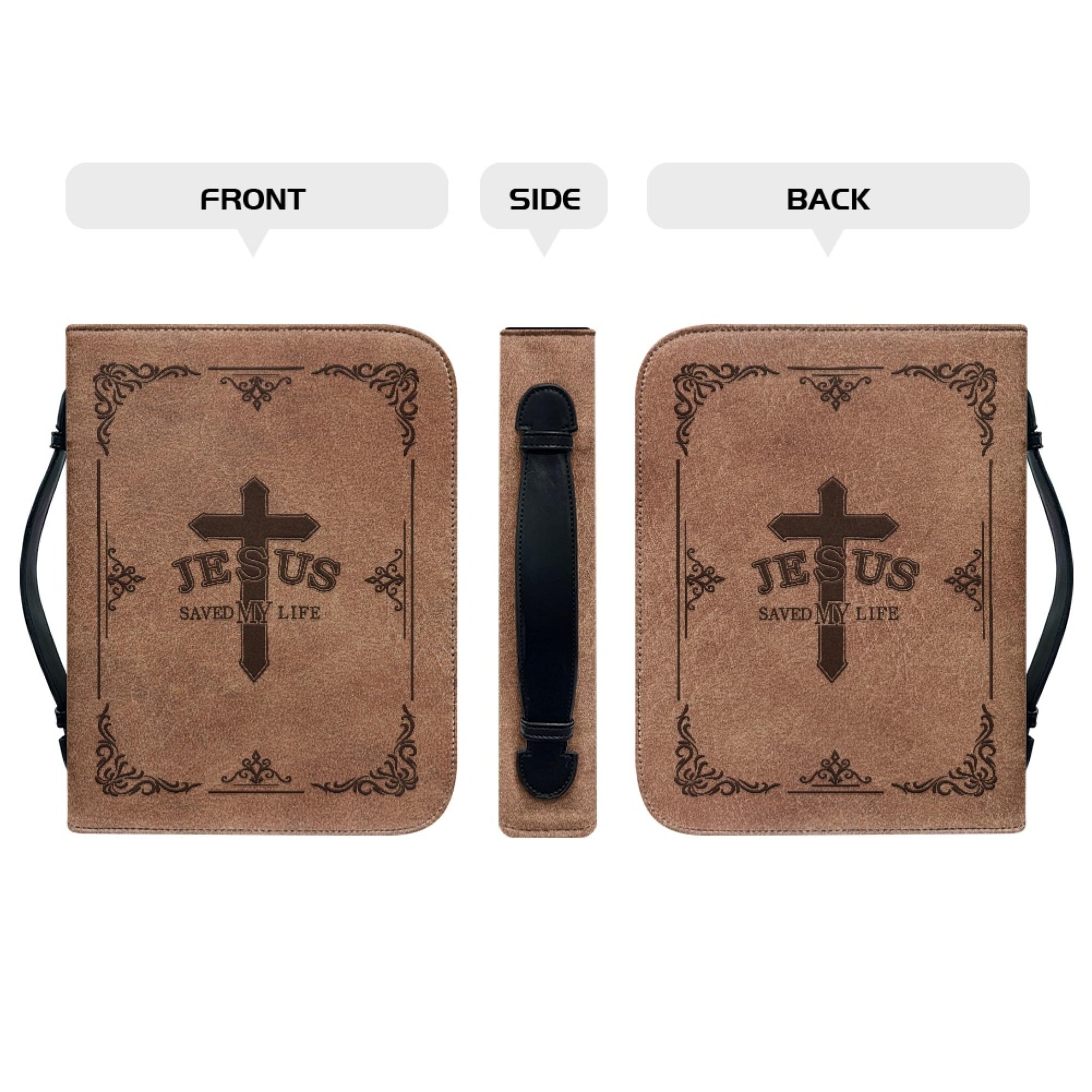 Jeses Saved My Life Bible Covers For Men Leather Bible