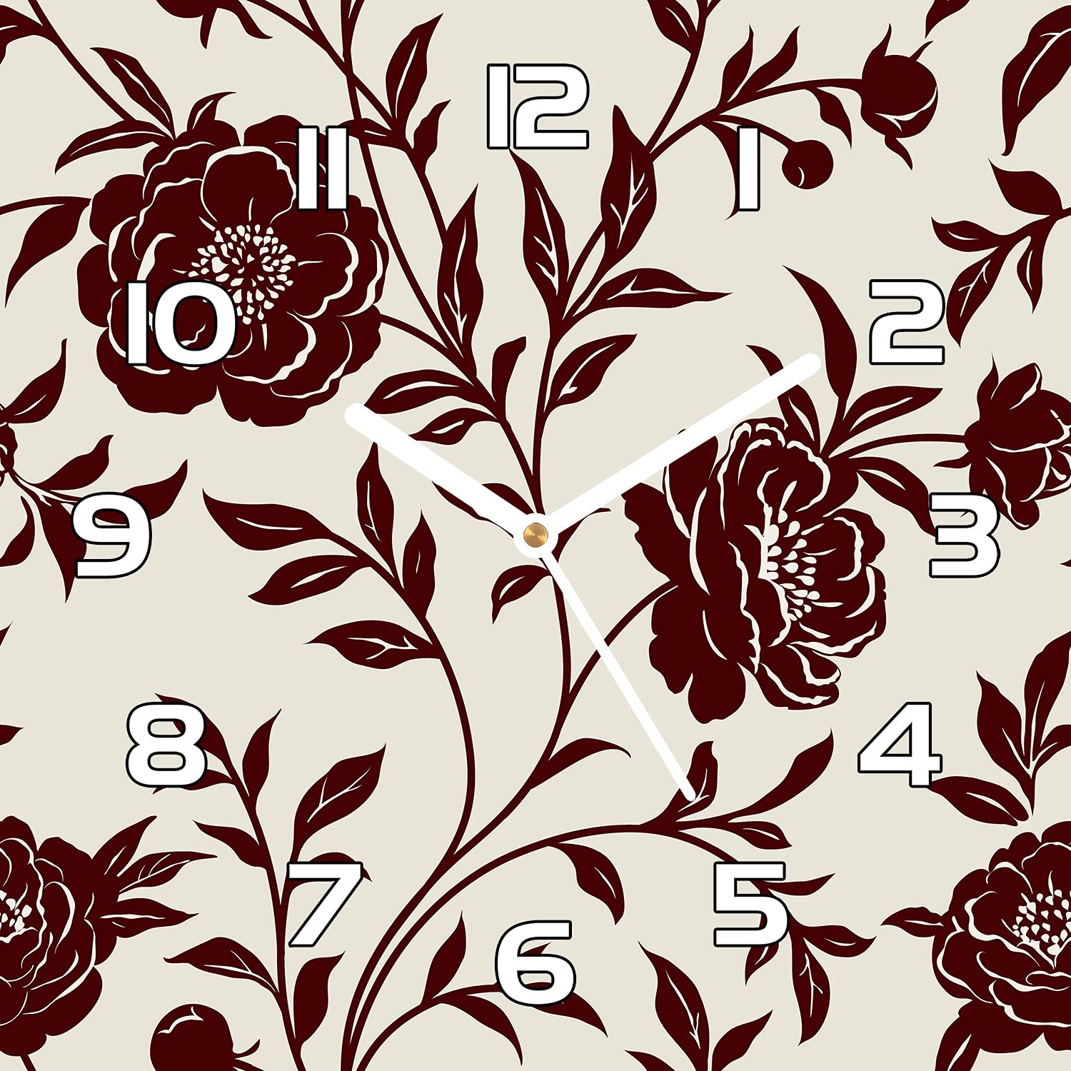 Horloge en verre de cuisine moderne 30x30 cm décor Floralgolden salon
