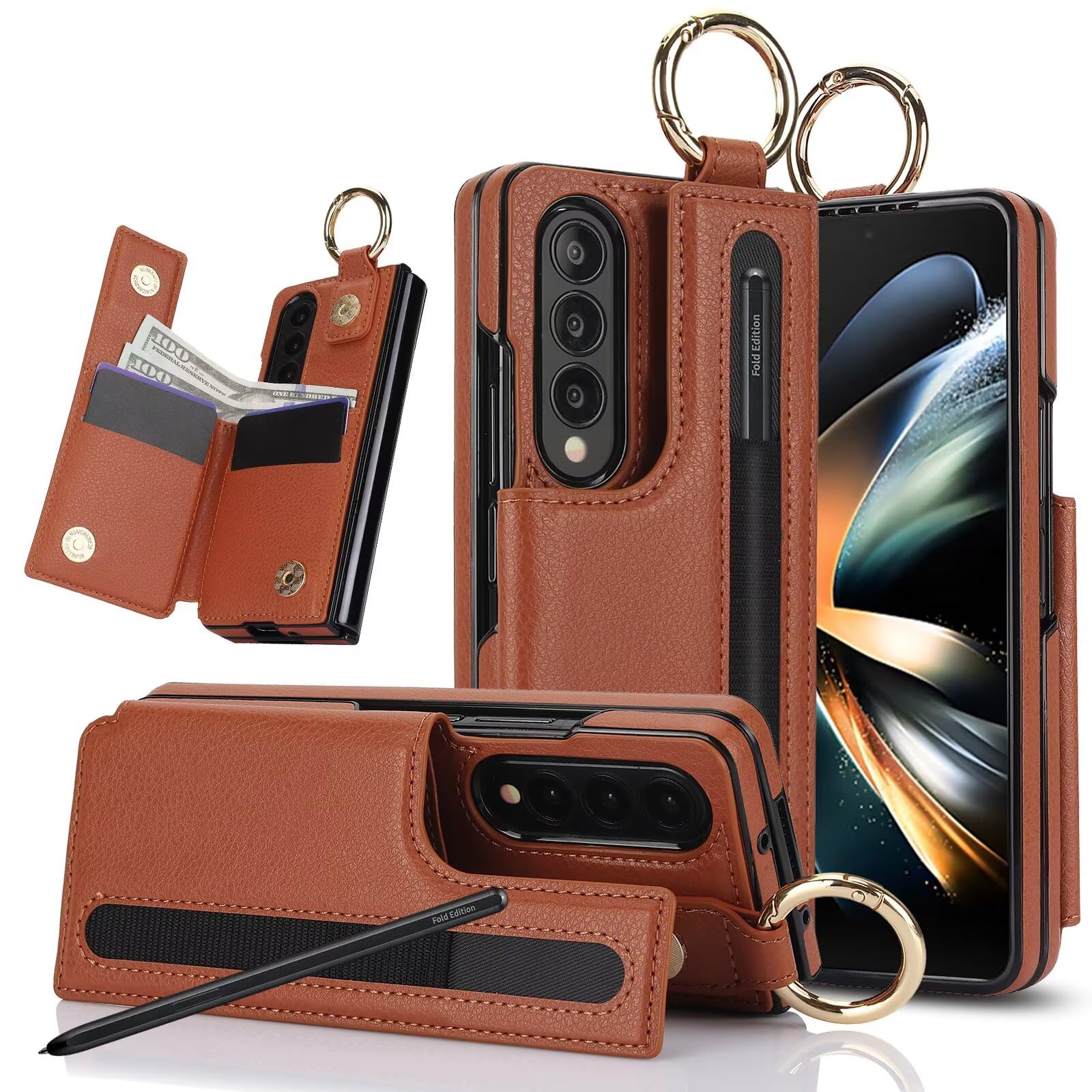 Coque Samsung Z Fold 4 fentes de rangement RFID et bague antichoc - 8