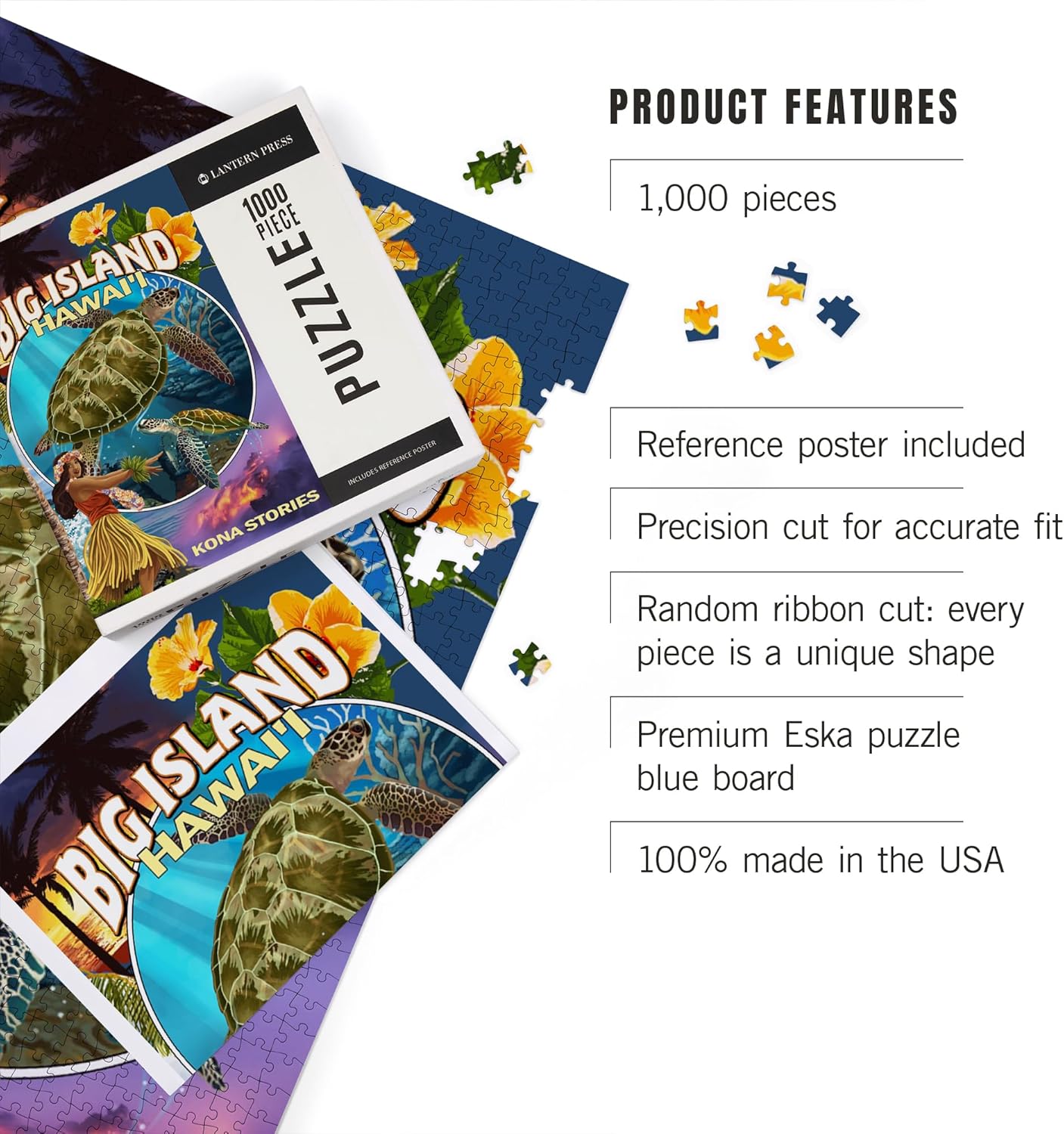 Kona, Hawaii, Big Island Montage (1000 Piece Puzzle, Challenging Jigsaw Puzzle for Adults, Made in USA)