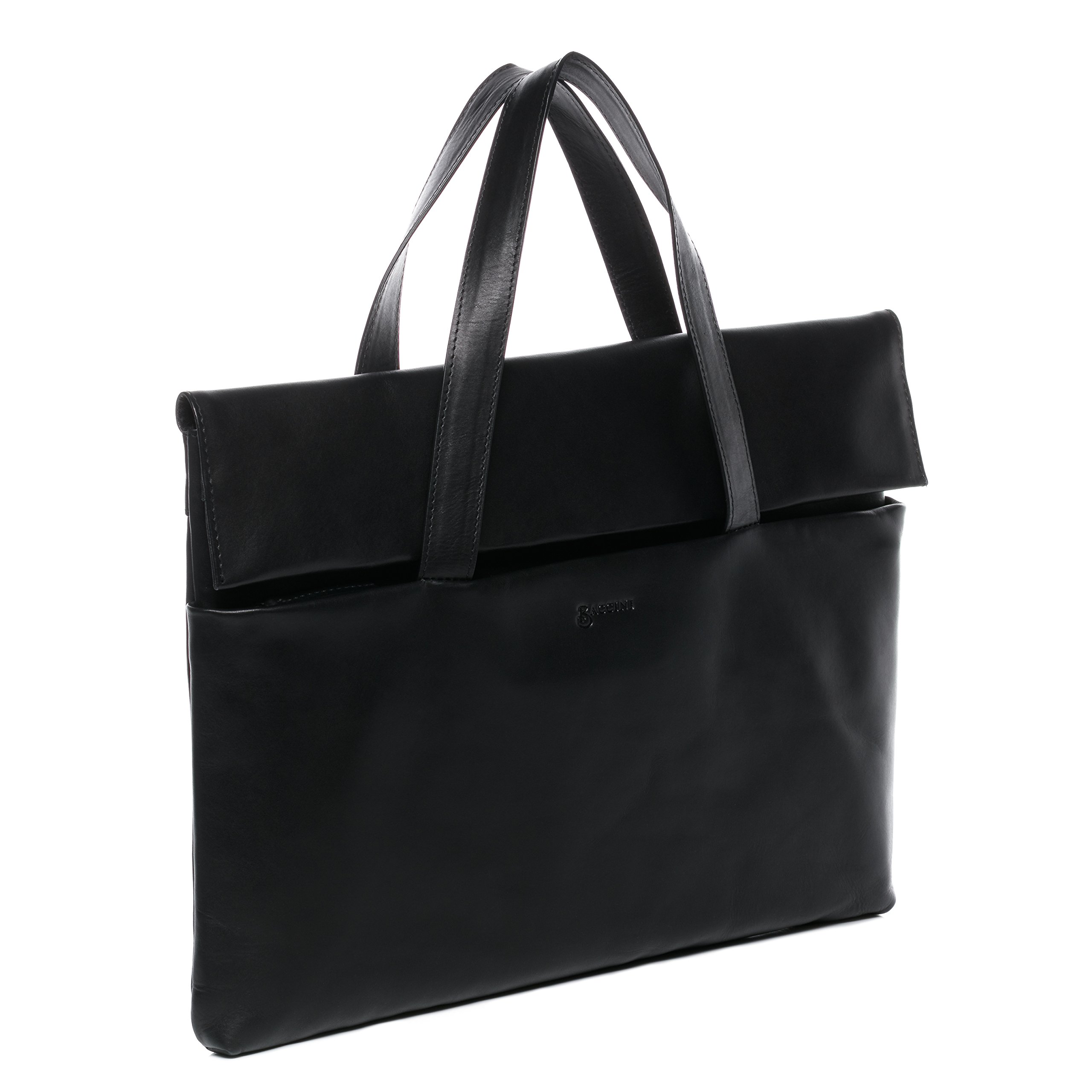 Baccini Vito Borsa da Ufficio Autentico Pelle Laptop Messaggero Università Aziendale Per Uomini Donne Nero - Dettaglio