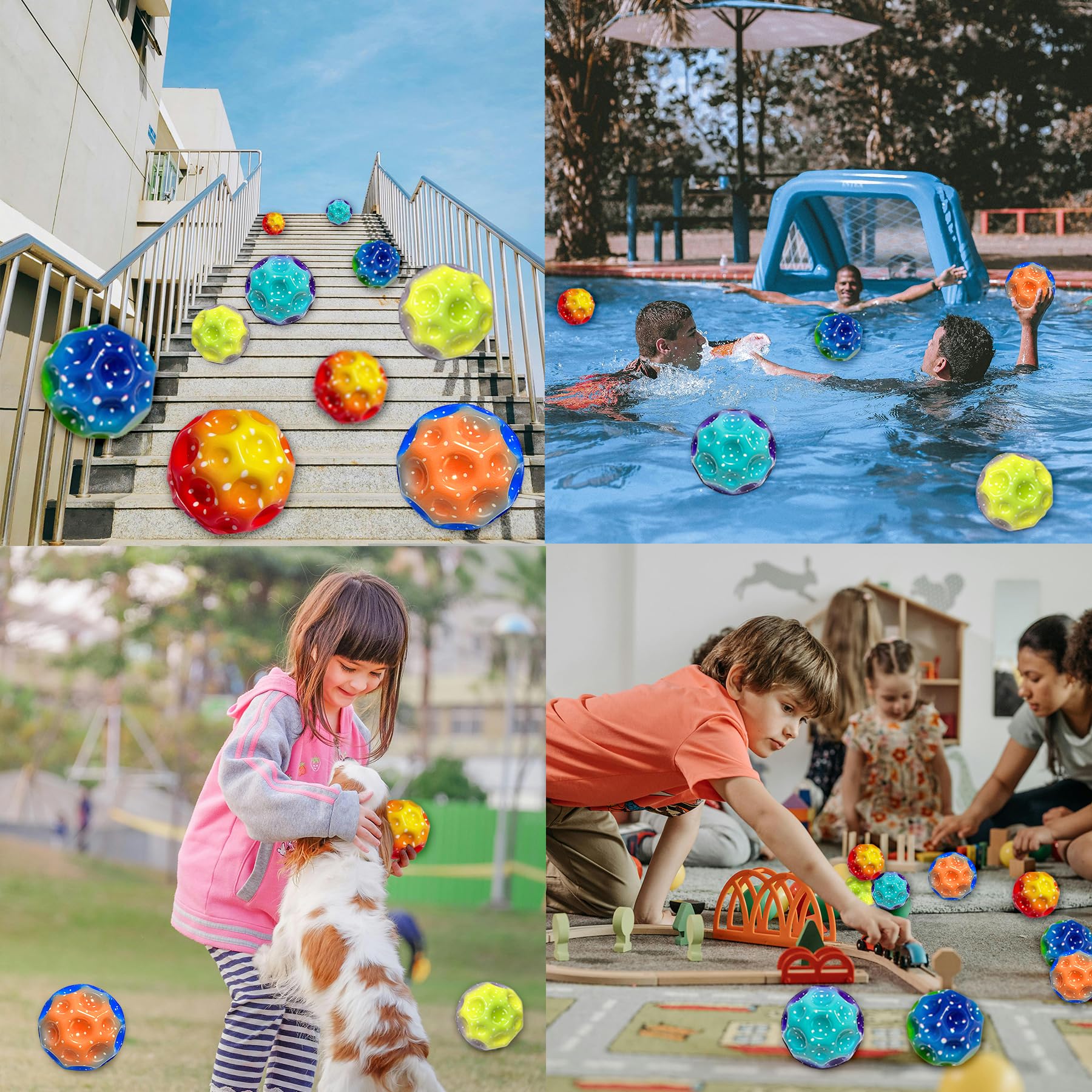 TZEKING 6PCS Astro Jumpl,7 cm,Space Bouncing,Palla Rimbalzante a 6 Colori, Facile da Impugnare, Regalo per Ragazzi e Ragazze, Adatta agli Adulti per Alleviare Lo Stress