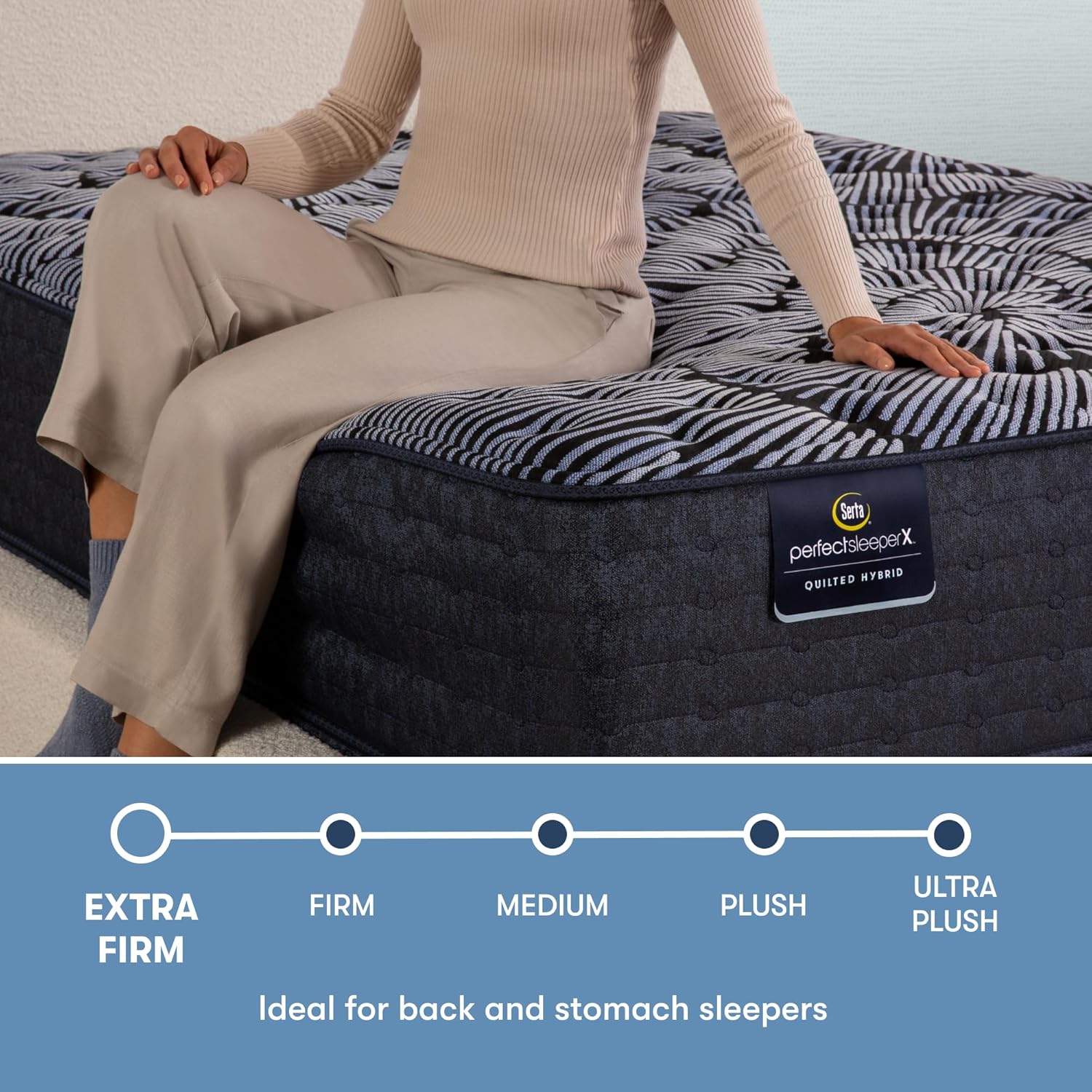 Serta Perfect Sleeper X - Excelled 13.75" Extra Firm King Quilted Hybrid Mattress - 5 Support Zones and Cooling Tech for a Restorative Sleep - 100 Night Trial, CertiPUR-US Certified