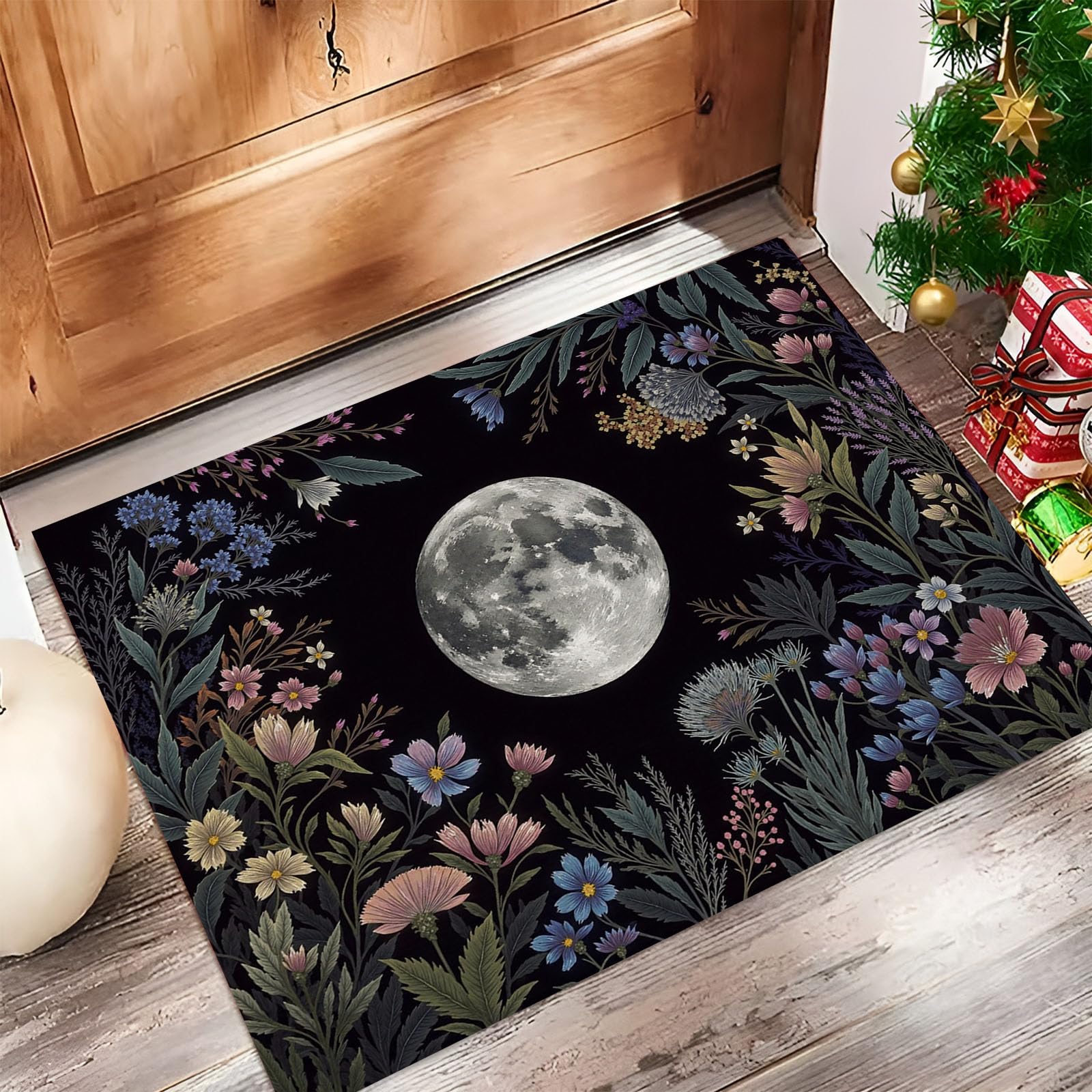 Tapis de sol pour entrée antidérapant Plantes Rêve anti-glisse noir