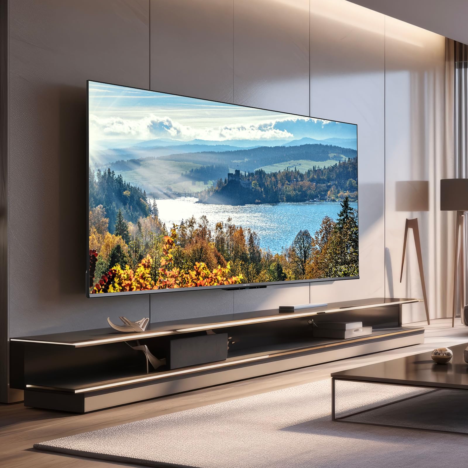 Metz Smart TV, MQE7600Z, 43", QLED, 4K, UHD, HDR 10+, Google TV, Matte Screen, Eye Care, Flicker-Free, Auto Ambient Light Sensor, HDMI, USB, Grigio