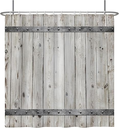 Miniatura 8 de Baocicoo - Juego de cortinas de ducha con versículo bíblico para baño, citas inspiradoras, tablero de madera rústica, rosas florales, cortinas de