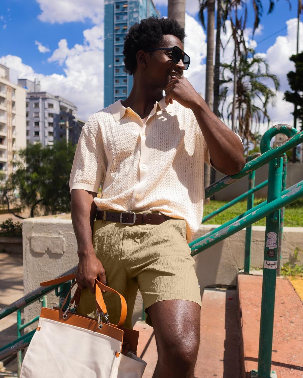 maamgic Men's 5/7 Inch Seersucker Shorts Casual - 6 Pockets Mens Summer Dress Drawstring Stretch Quick Dry Work Beach Shorts - Image 2