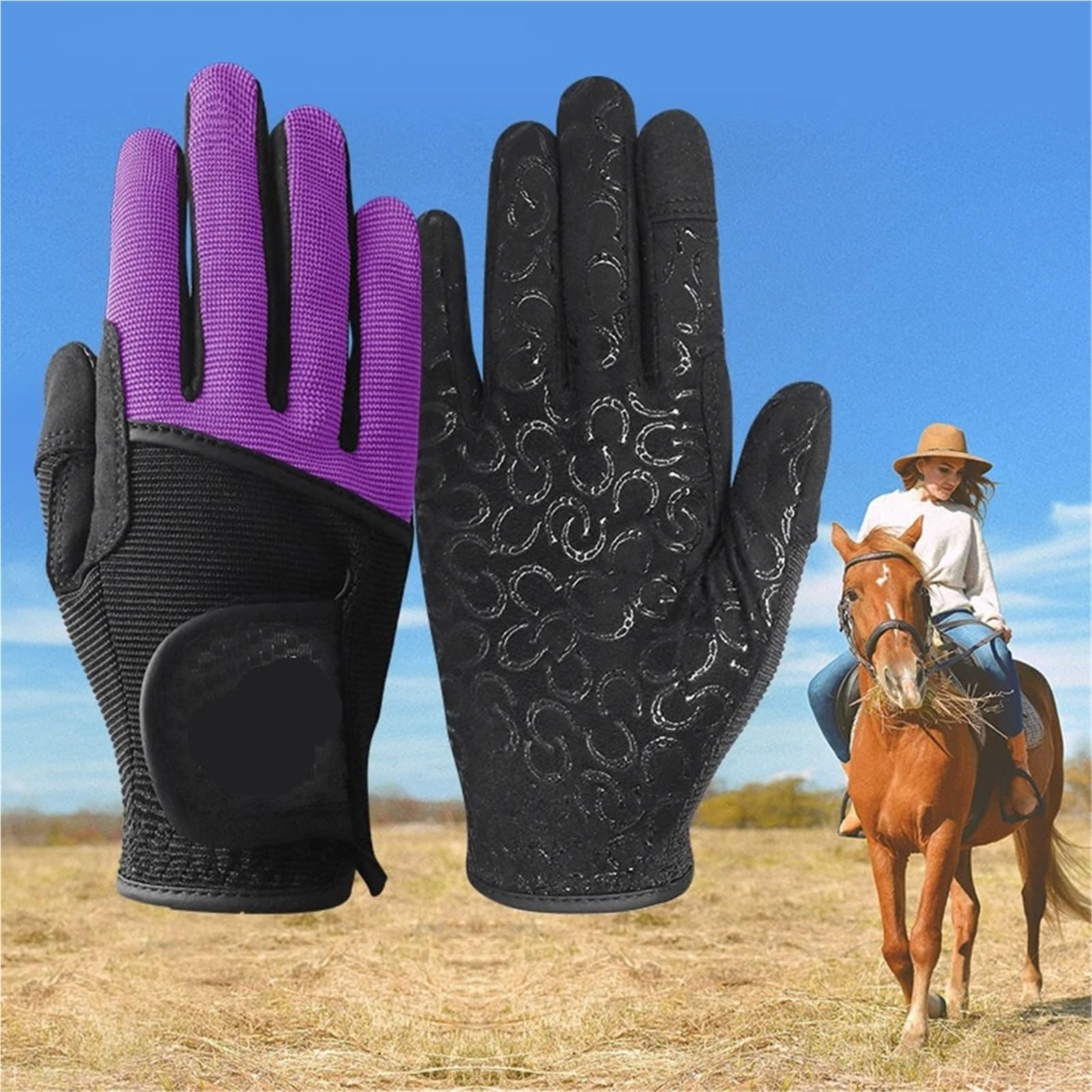 Guantes De Equitación Guantes de equitación for Mujer, de Malla, Transpirables, Ligeros, Guantes de Agarre cómodos para Un Mejor Agarre