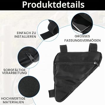 Frame Bag Triangle Bag Black Triangle Bag Top Tube Bag Bicycle Triangle Bag Waterproof Bicycle Bag Frame Bikepacking Road Bike Bag for City Bike Trekking Bike Road Bike MTB