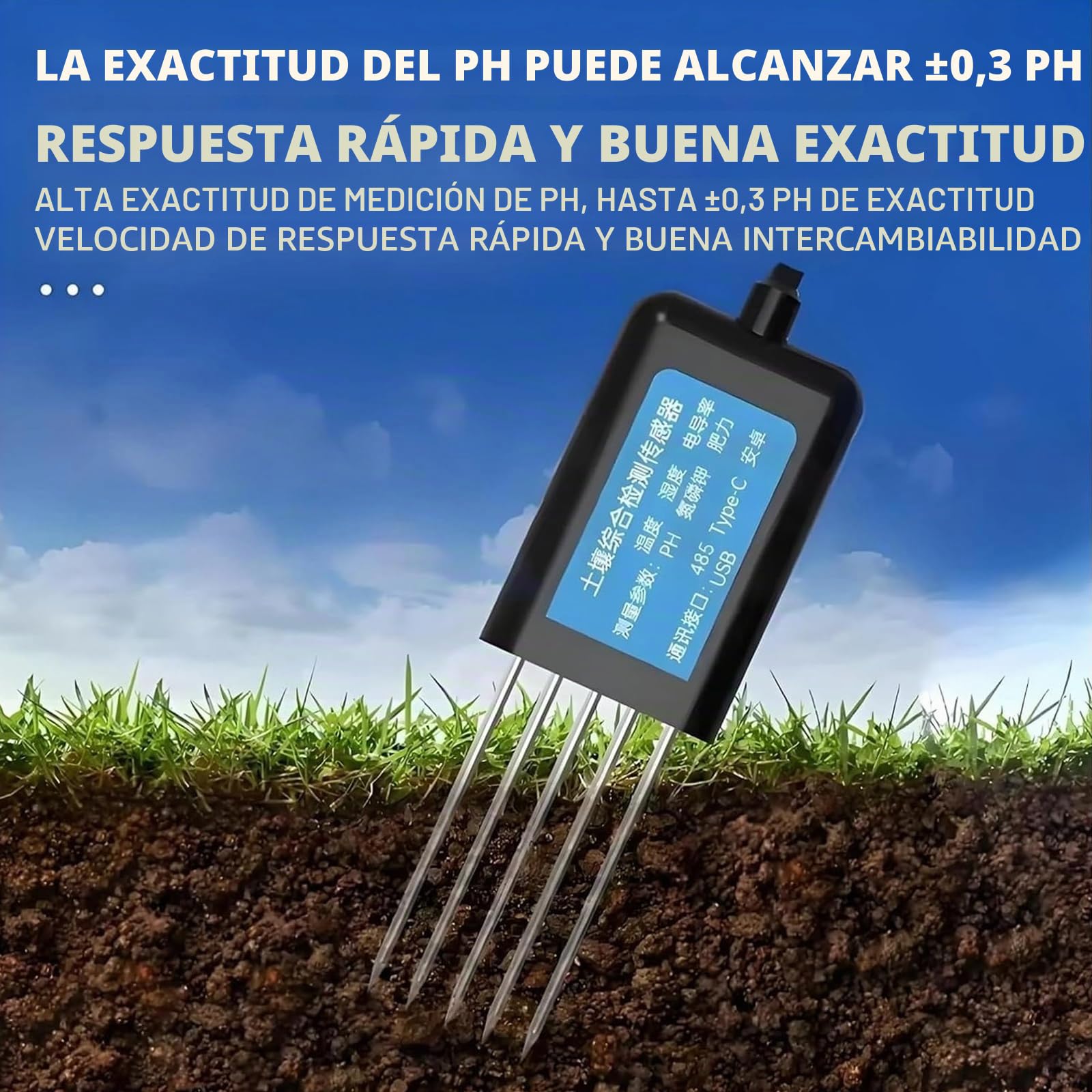 Analizador De Suelos, Medidor Digital Usb Para Análisis De Suelos, Medidor De Nitrógeno, Fósforo, Potasio, Npk, Ph, Humedad, Ec Para Aplicación Android, Prueba De Fertilidad Del Suelo Para Jardín