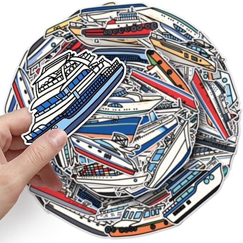 Miniatura 3 de Calcomanías de barco de crucero, 50 unidades, lindas calcomanías impermeables para botella de agua, laptop, monopatín, álbum de recortes, guitarra,