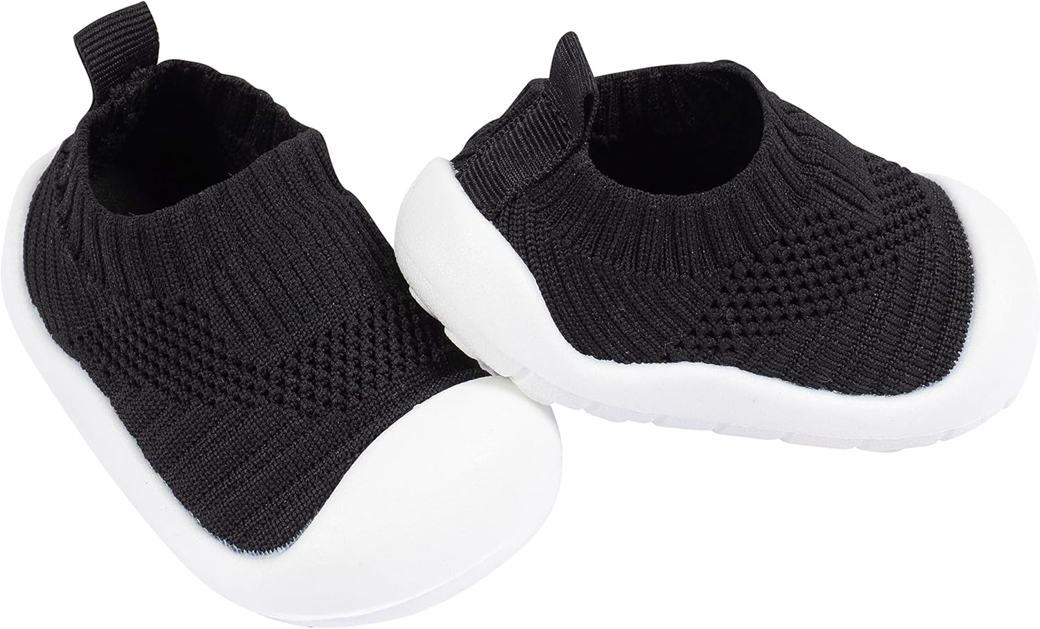 Gerber Baby Toddler Boy and Girl Stretchy Knit Slip-On Sneaker Crib Shoe, Black, 6 9 Months Unisex Infant