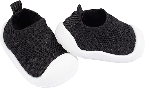 Gerber Unisex-Child Baby Toddler Boy and Girl Stretchy Knit Slip-on Sneaker Crib Shoe