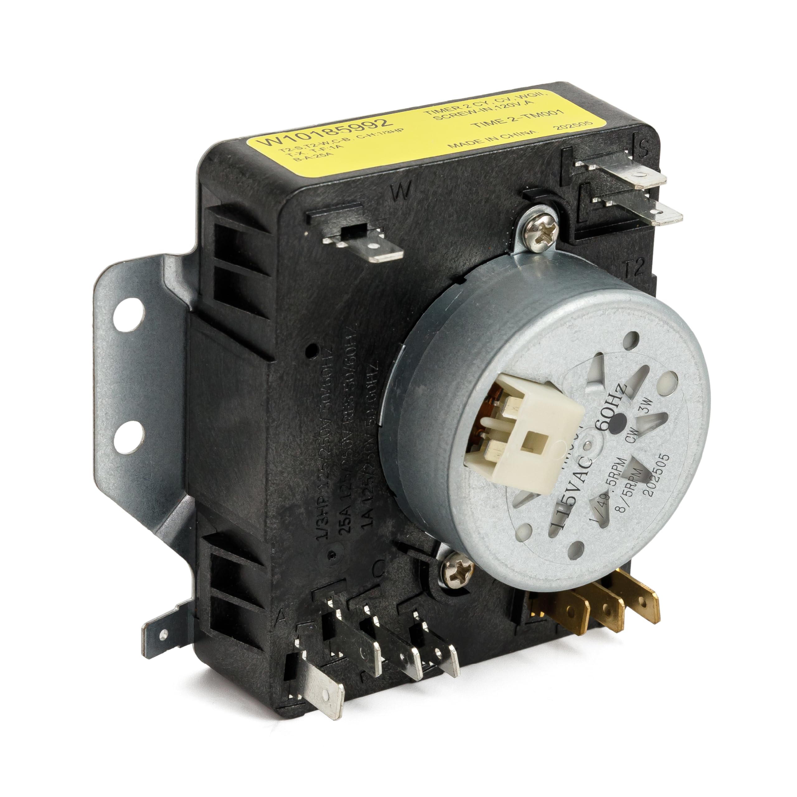 BlueStars W10185992 Dryer Timer - Fits for Maytag Whirlpool Crosley Kenmore Model - Replaces Part 1481708 AP6016542 PS11749833 EAP11749833 418-095-20-B5-115VAC 60Hz Dryer Timer Replacement