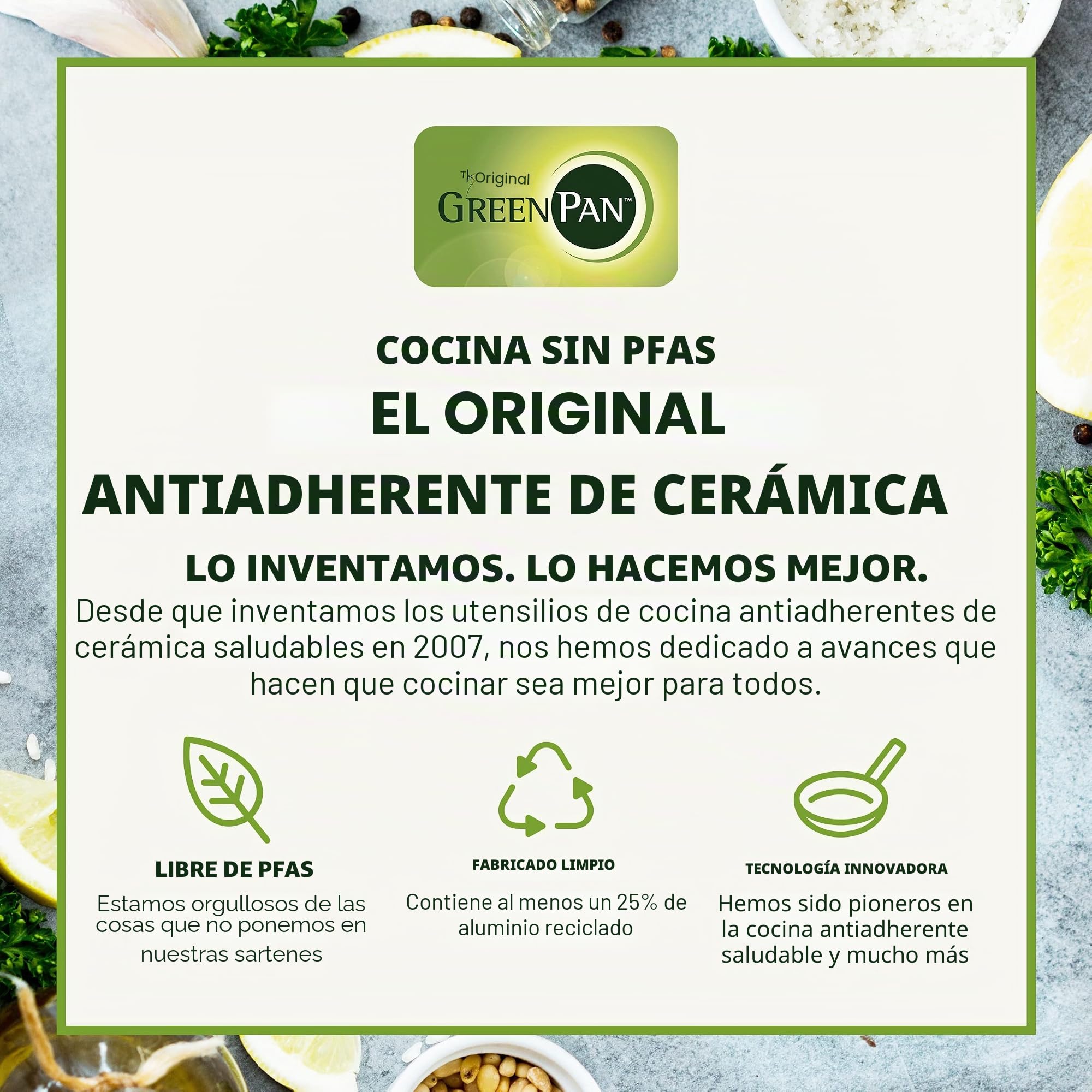 GreenPan Batería de Cocina Antiadherente de Aluminio con Revestimiento de Cerámica, Apta para Todo Tipo de Cocinas, Inducción, Horno y Lavavajillas, 4 piezas, Negro
