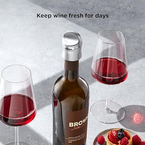 Miniatura 8 de Metrokane sellador de terciopelo para champán y vino Negro