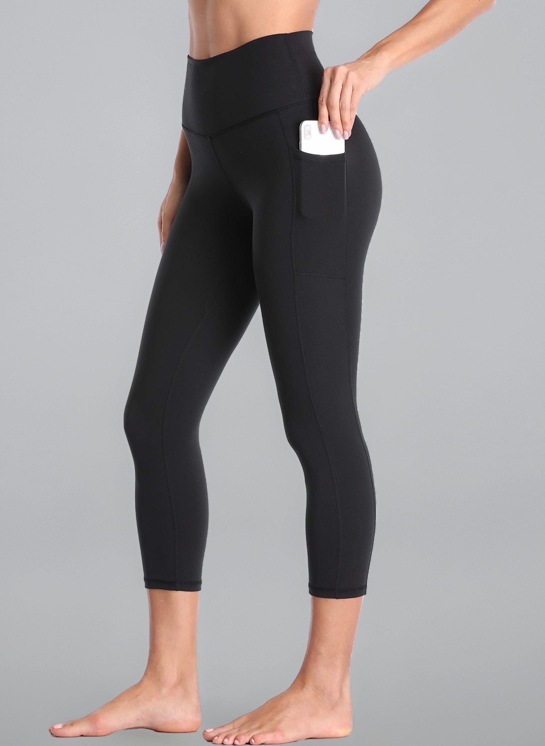 Colorfulkoala Cropped Leggings with Pockets for Women High Waisted 3/4 Capril Yoga Pants