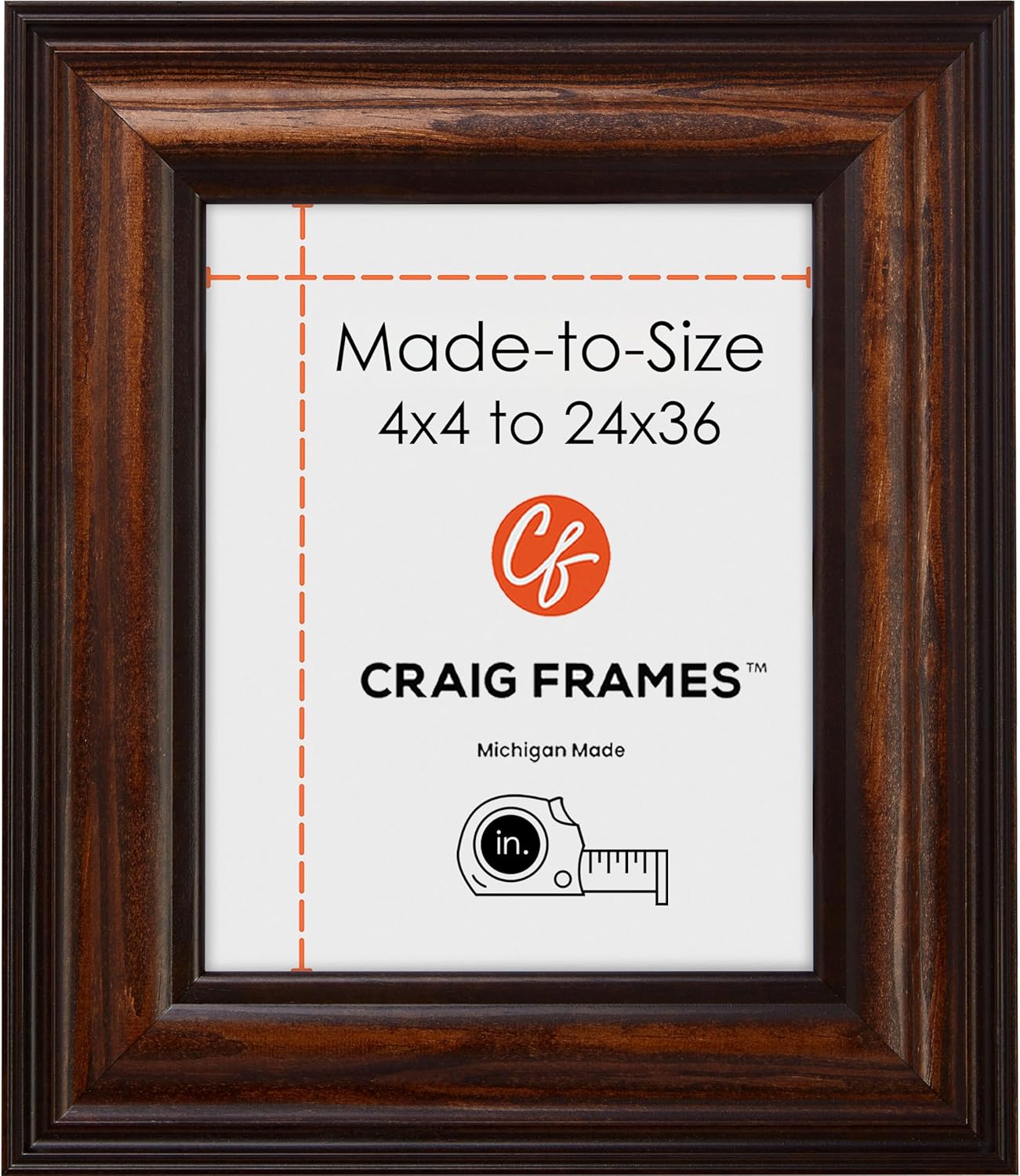 Craig Frames MadetoSize Custom Picture Frame, 4x4 to