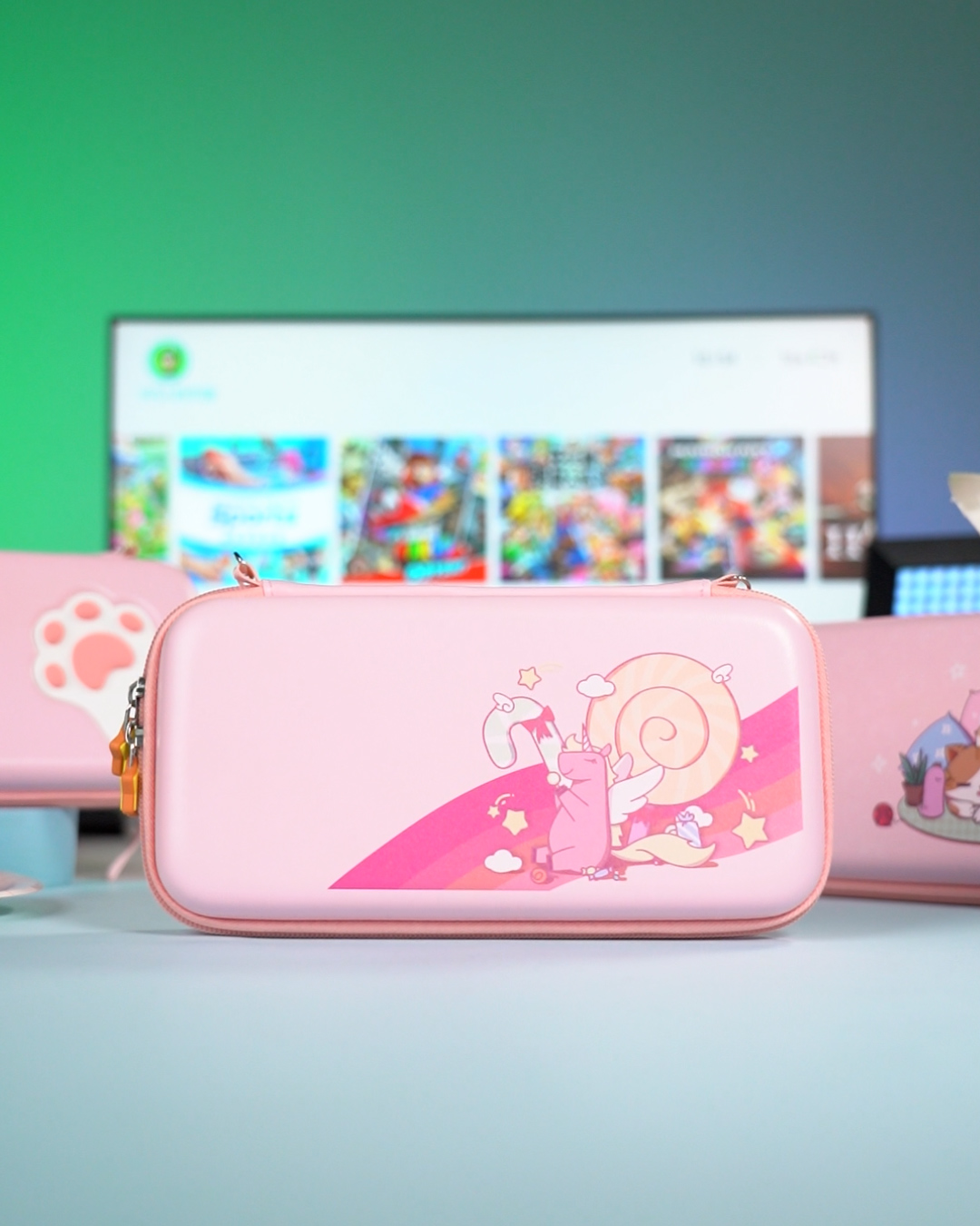 Amazon.com: eXtremeRate PlayVital Pink Cute Carrying Case for