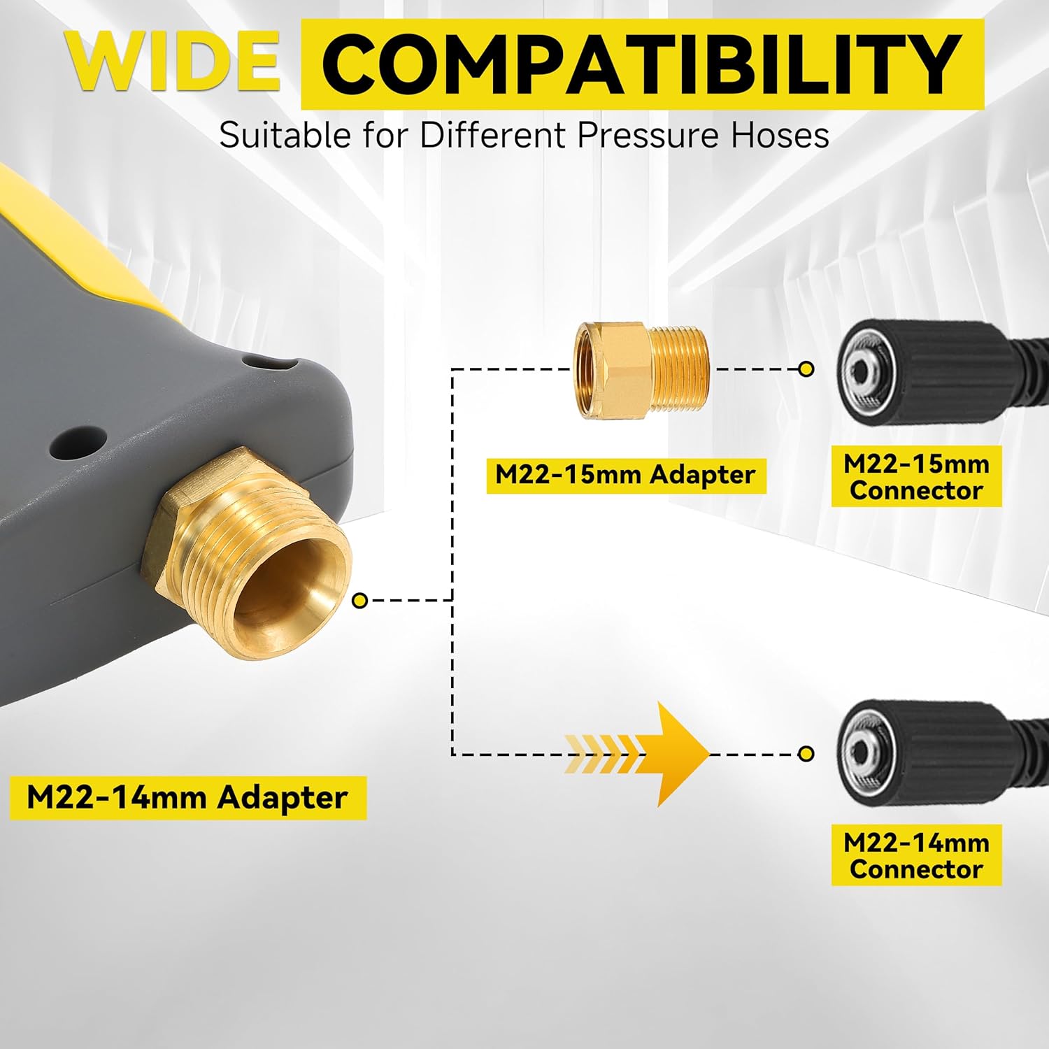 PWACCS Pressure Washer Gun with Foam Cannon, Mini No-Dilution Foam Cannon Pro Power Wash, Soap Cannon with 4 Nozzle Tips for Car Wash