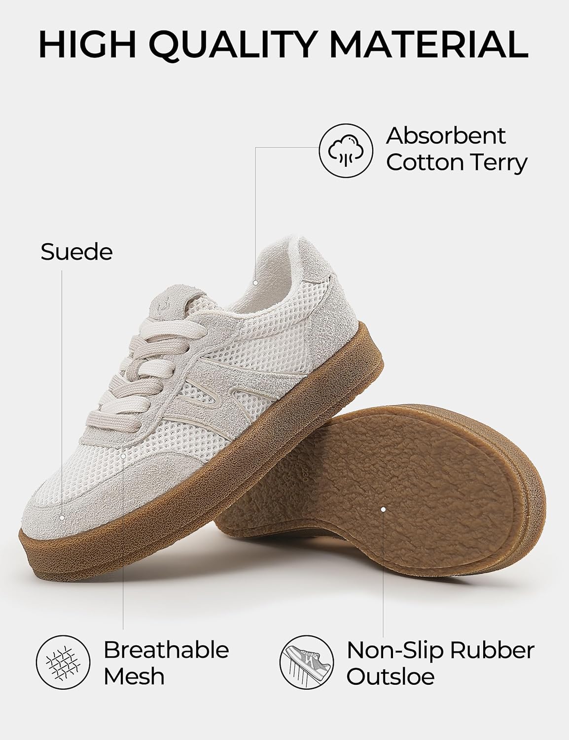 somiliss Women's Comfort Fashion Sneakers Non-Slip Walking Shoes Casual Tennis Skate Shoes | Mesh Suede Fabric,Rubber Sole,Memory Foam Insoles,Classic,Trendy Platform Sneakers,Lace-up Footwear