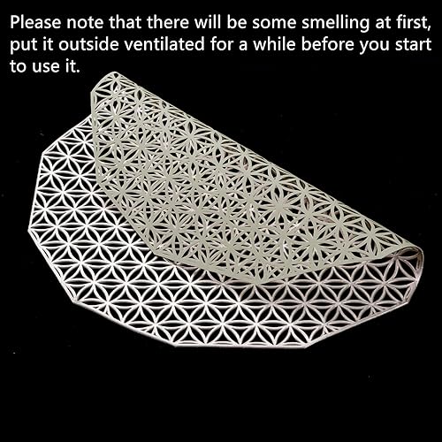 Miniatura 5 de Dicunoy Paquete de 8 manteles individuales de vinilo prensado, manteles individuales redondos huecos de 14.5 pulgadas color champán para mesa de