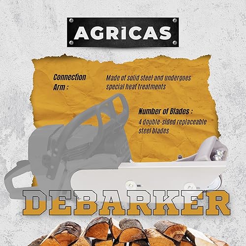 Miniatura 5 de AGT021 Descortezadora de motosierra, pelador de troncos y descortezadora de árboles, herramienta de descortezado de asistente de troncos para