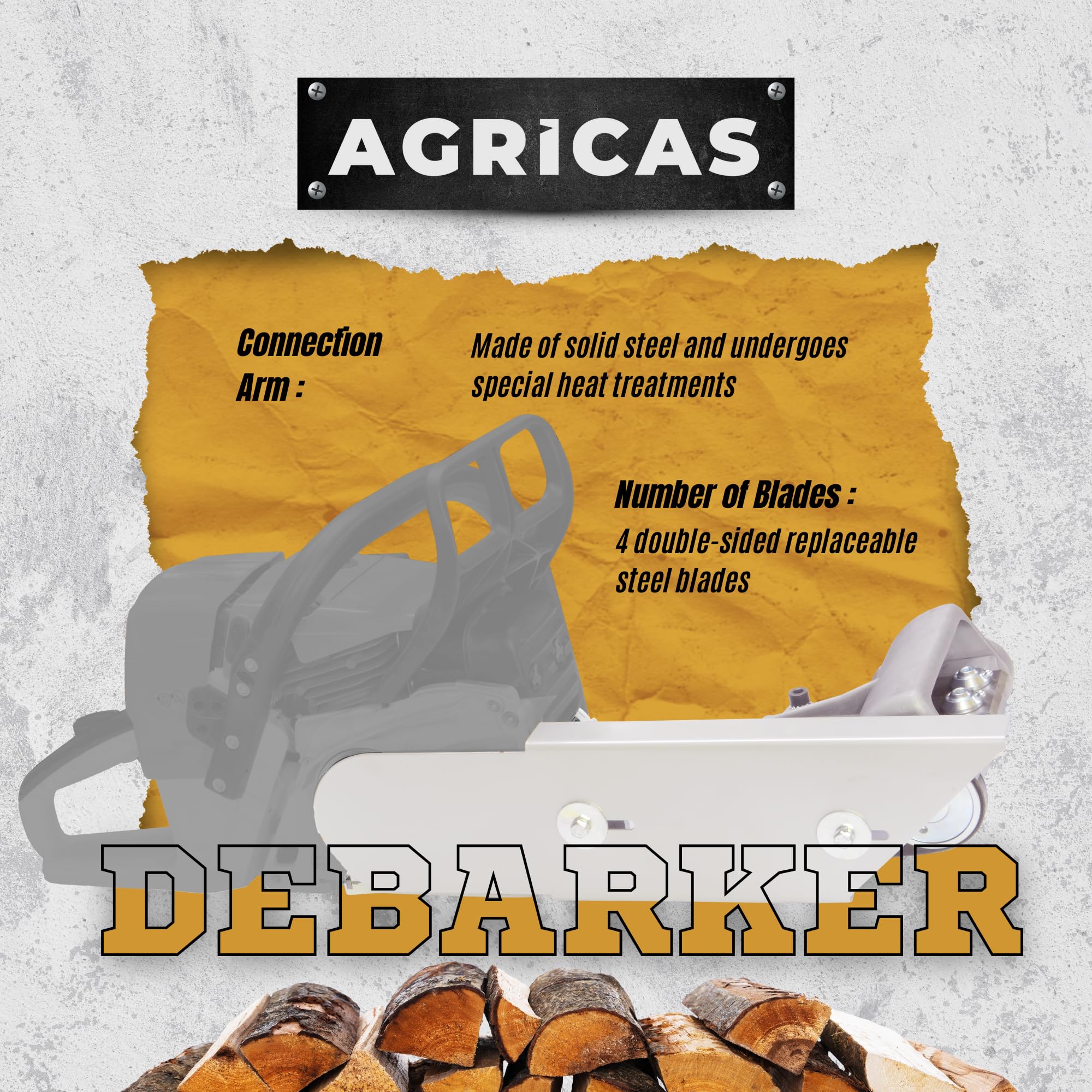 AGRICAS AGT002 Chainsaw Tree Debarker, Log Peeler, Log