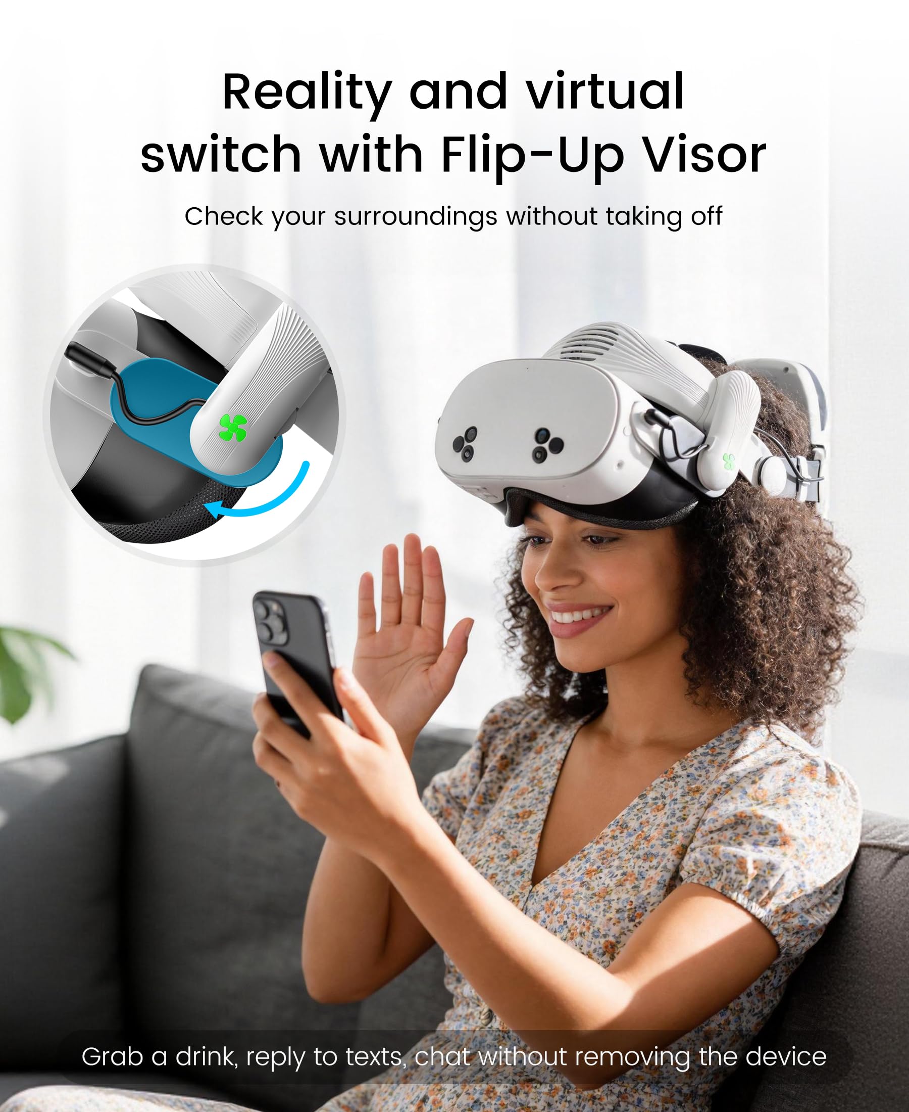 Cinturino magnetico per batteria da 12000 mAh con ventola di raffreddamento per Meta Quest 3/3S, cinturino di ricambio regolabile per Oculus Quest 3/3S, supporto e comfort migliorati e riduce la