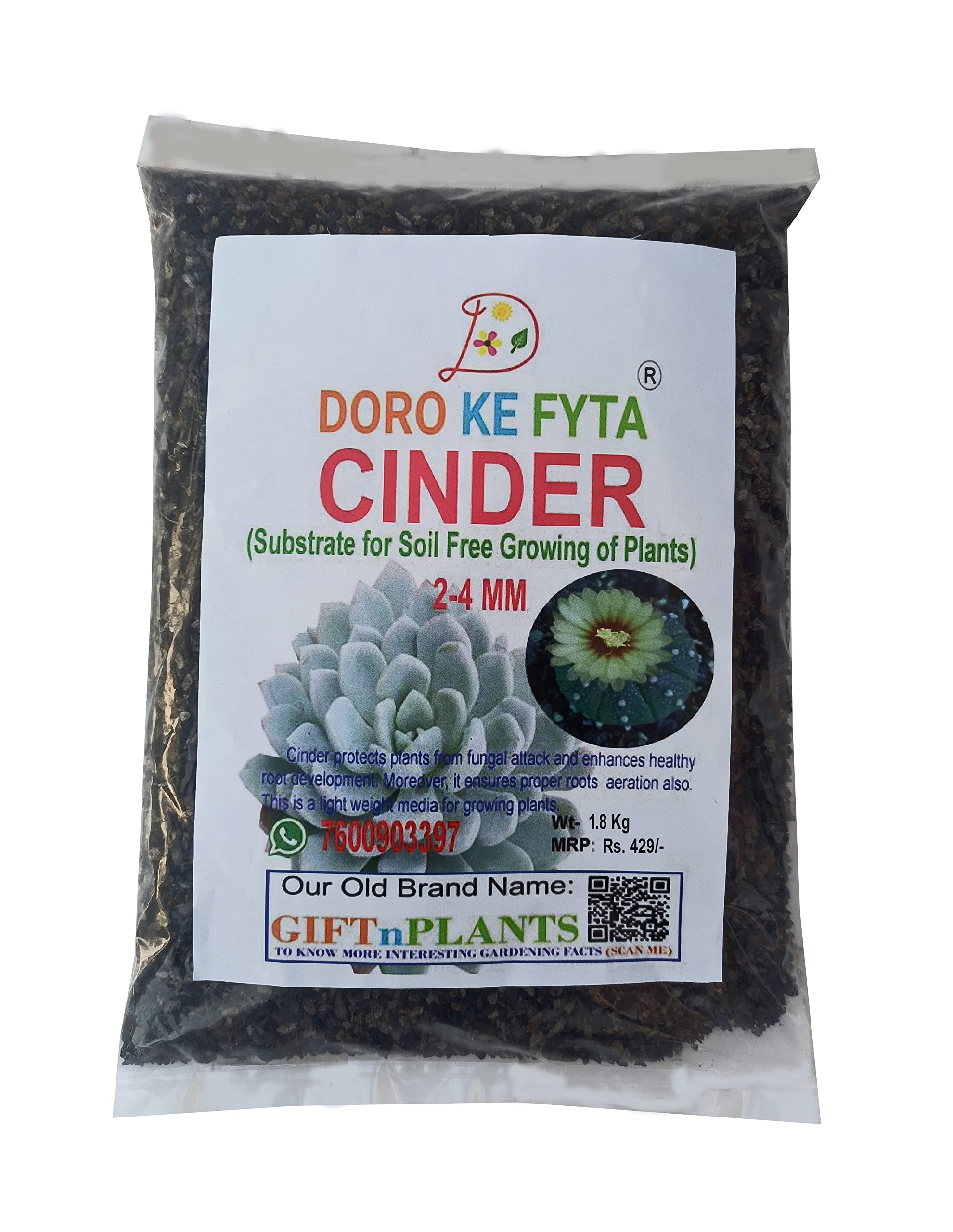 DORO KE FYTA Cinder (2-4mm), 1.8 Kg, Substrate for Soil Free Growing for Succulents, Cactus and Other Small Plants-image-19