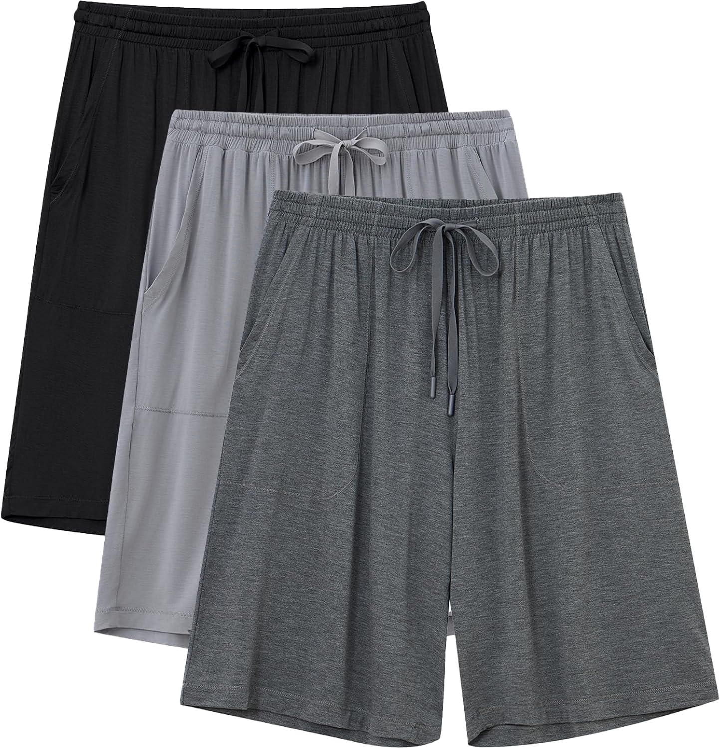 COLORFULLEAF Men's Pajama Shorts Soft Lightweight Sleep Shorts Comfy Lounge Pants with Pockets 2 or 3 Pack