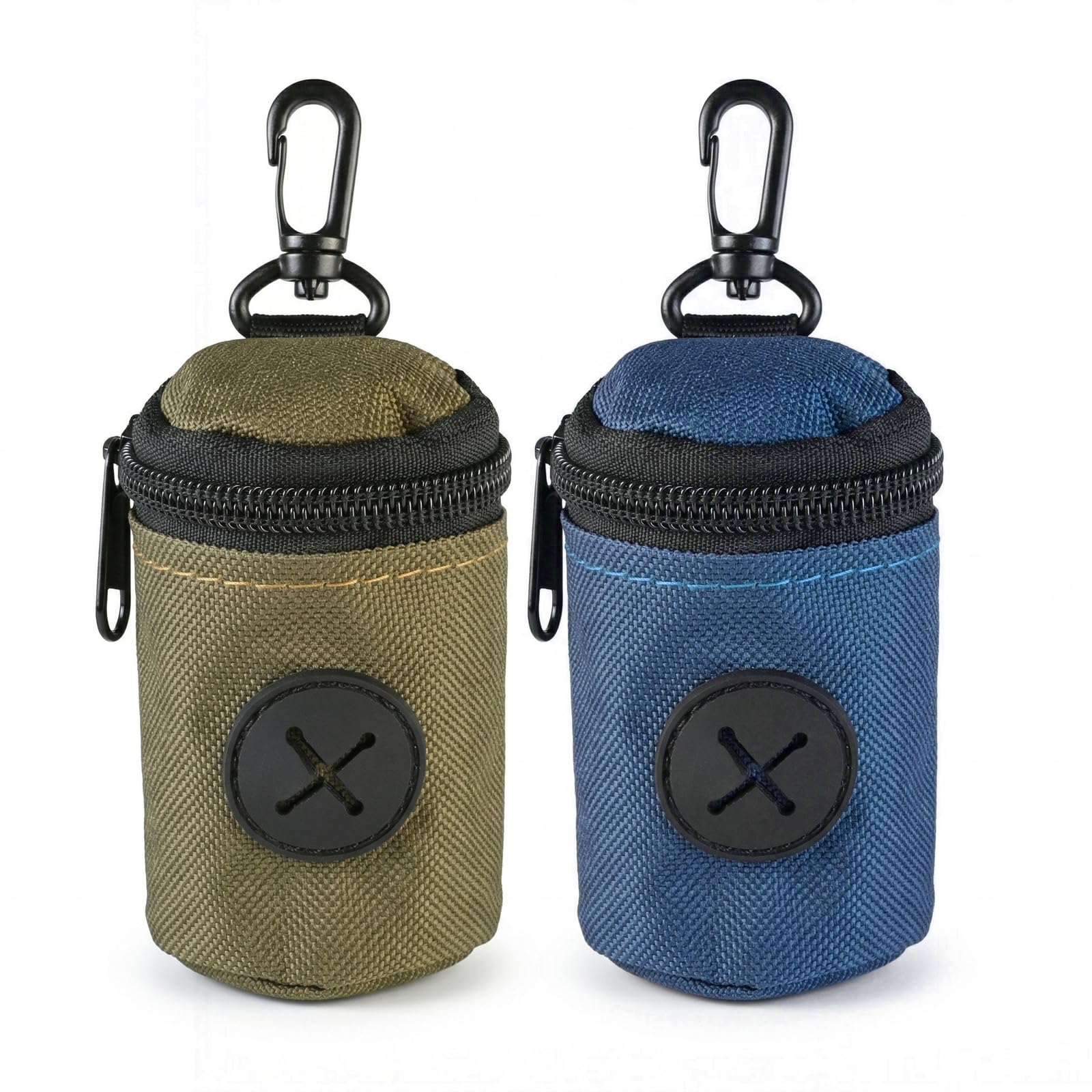 Premium Dog Poo Bag Holder Dispenser with Quick-Access Slot, Lightweight Dog Waste Bag Carrier with Sturdy Clip, Portable Pet Walking Accessory for Leashes and Belts - 2 Pack