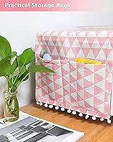 Vista 6 de Funda para horno de microondas, protector de máquina de algodón, a prueba de polvo, funda decorativa para electrodomésticos de cocina con bolsillos