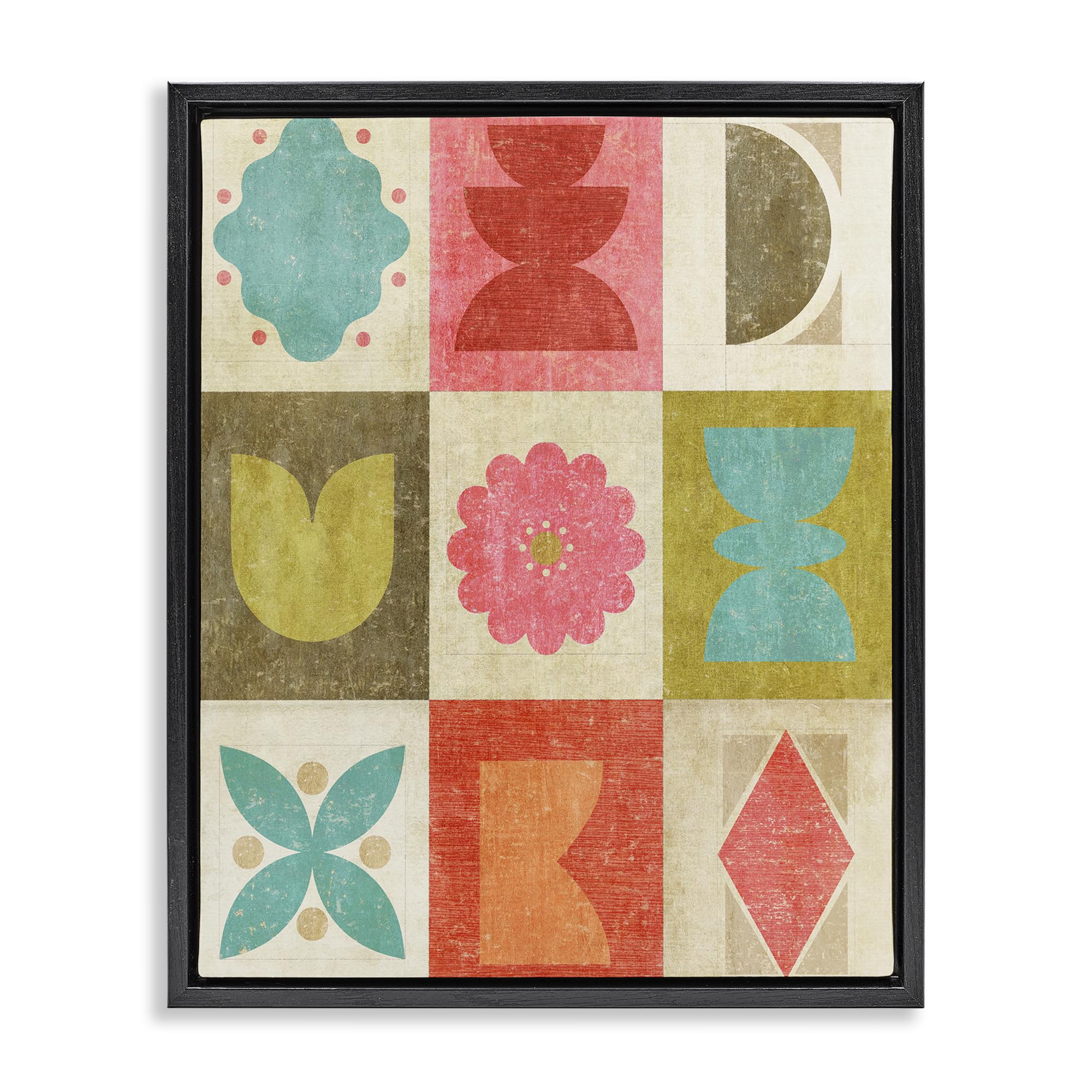 'Happy Dance Geometrics'| Floating Frame Canvas Art