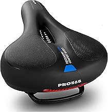 PRO365 Universal Bike Seat Cushion | Waterproof Cycle Seat | Wide Long Lasting Memory Foam | Breathable Comfort Saddle | Red Reflective Strip | 1 Year Brand Warranty |