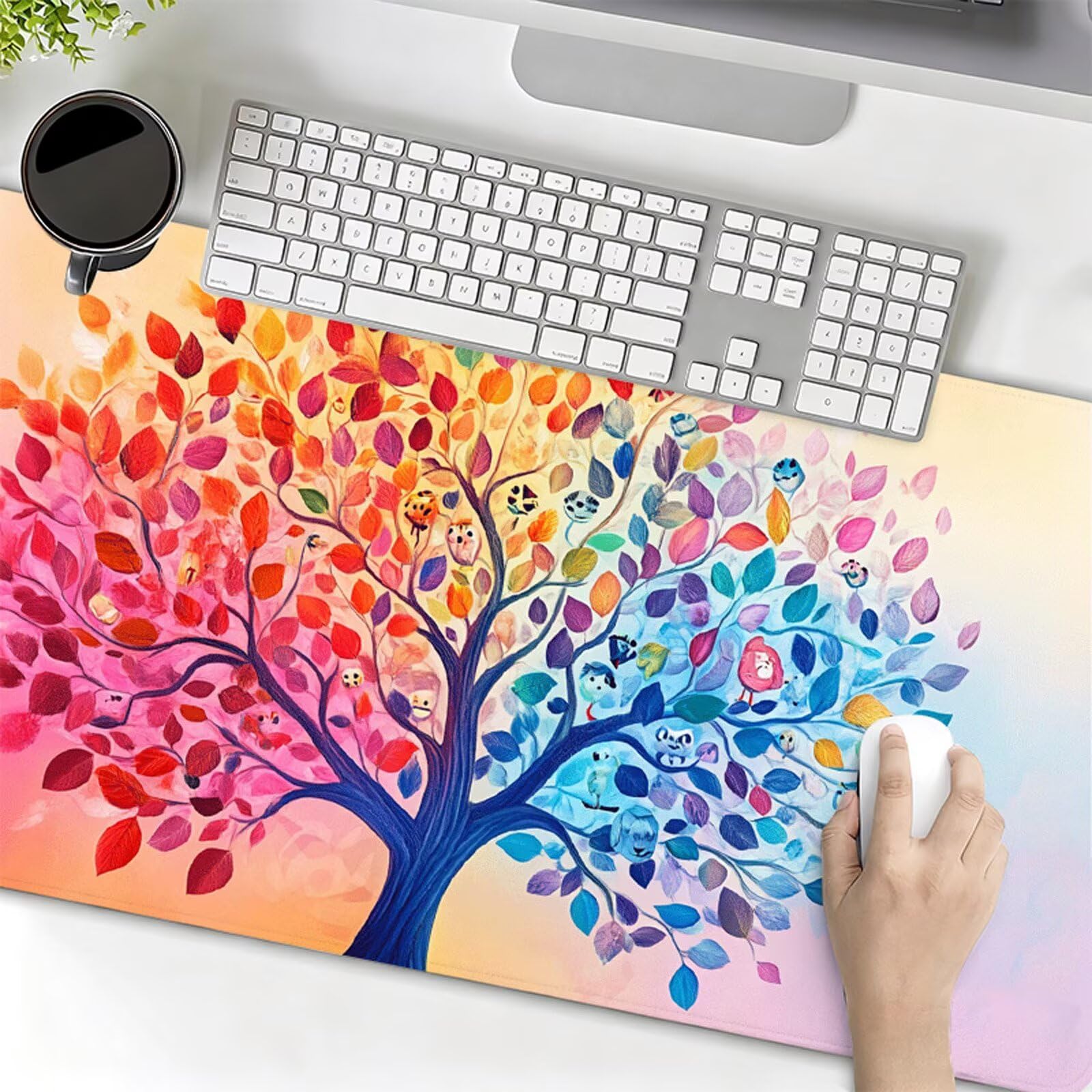 Podkładka pod mysz xxl 1200x600x3mm podkładka pod mysz drzewo życia podkładka pod mysz kolor poprawia precyzję i szybkość, wodoodporne antypoślizgowe, szyte krawędzie, akcesoria do gier, komputer, gry