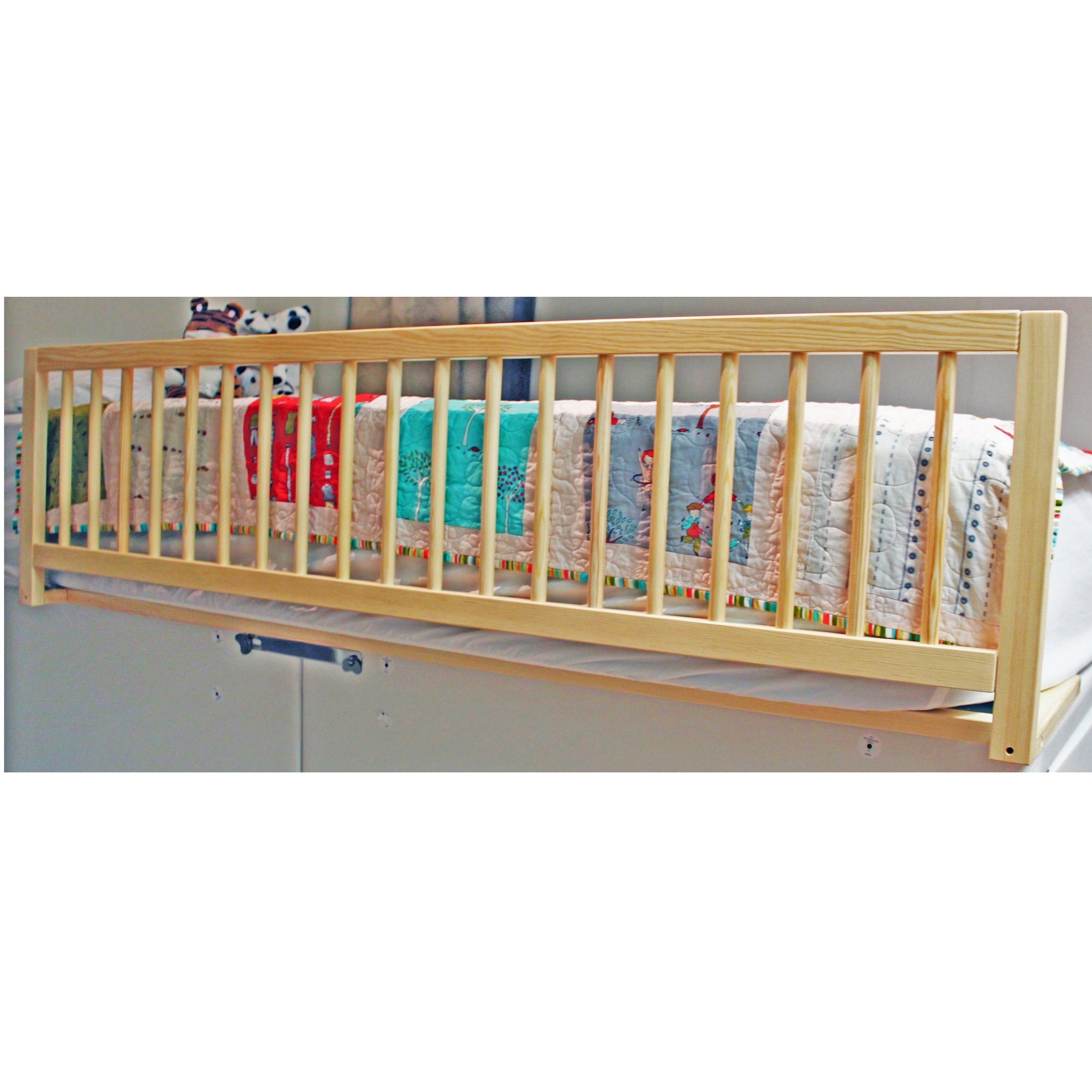 Safetots Barrière de Lit en Bois Extra Large, Naturel, 38cm de Hauteur x 140cm de Largeur, Barrière de Lit pour Bébé pour la Sécurité, Rail de Lit Enfant Sécurisé, Pré-Assemblé, Installation Facile
