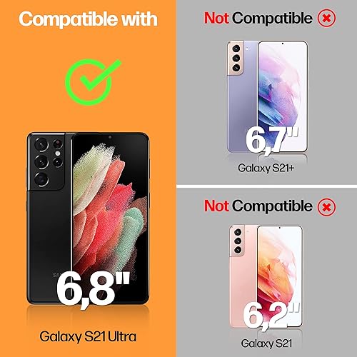 Miniatura 10 de Power Theory Protector de pantalla diseñado para Samsung Galaxy Note 20 no de vidrio, kit de fácil instalación, compatible con fundas, cubierta