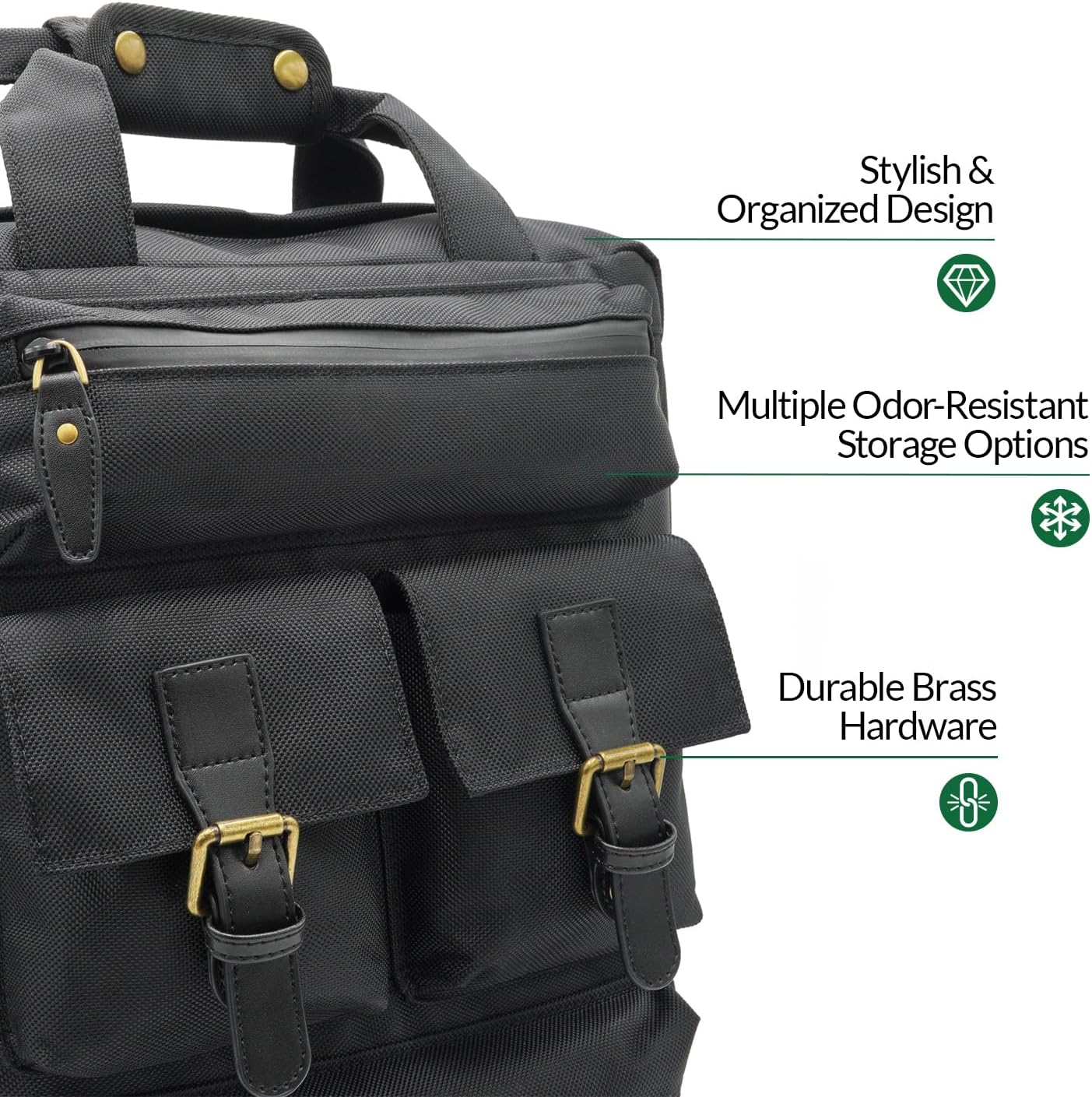 Smell Proof Runner Backpack, Multiple Odor Resistant Compartments, Travel Daypack Laptop Sleeve, Water-Resistant Design, Easy-Access Bottle Holders, Vintage Large College Bags Men Women