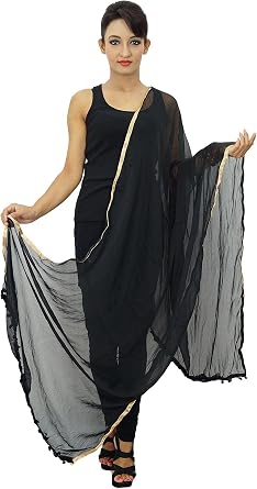 Women Wear Viscose Chiffon Dupatta Neck Wrap Long Stole Indian Scarves Chunni