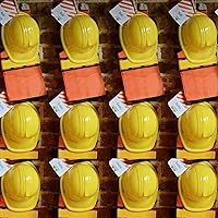 Vista 3 de AnapoliZ Sombreros duros de construcción de juguete 20 unidades. Sombrero de fiesta amarillo de plástico suave para niños Ingeniero infantil