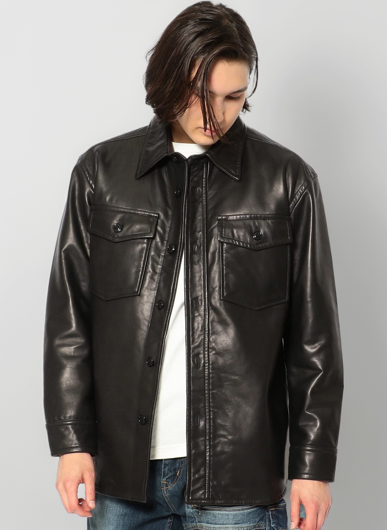 Amazon.co.jp: [Avirex] [アヴィレックス] レザー シャツ LEATHER CPO